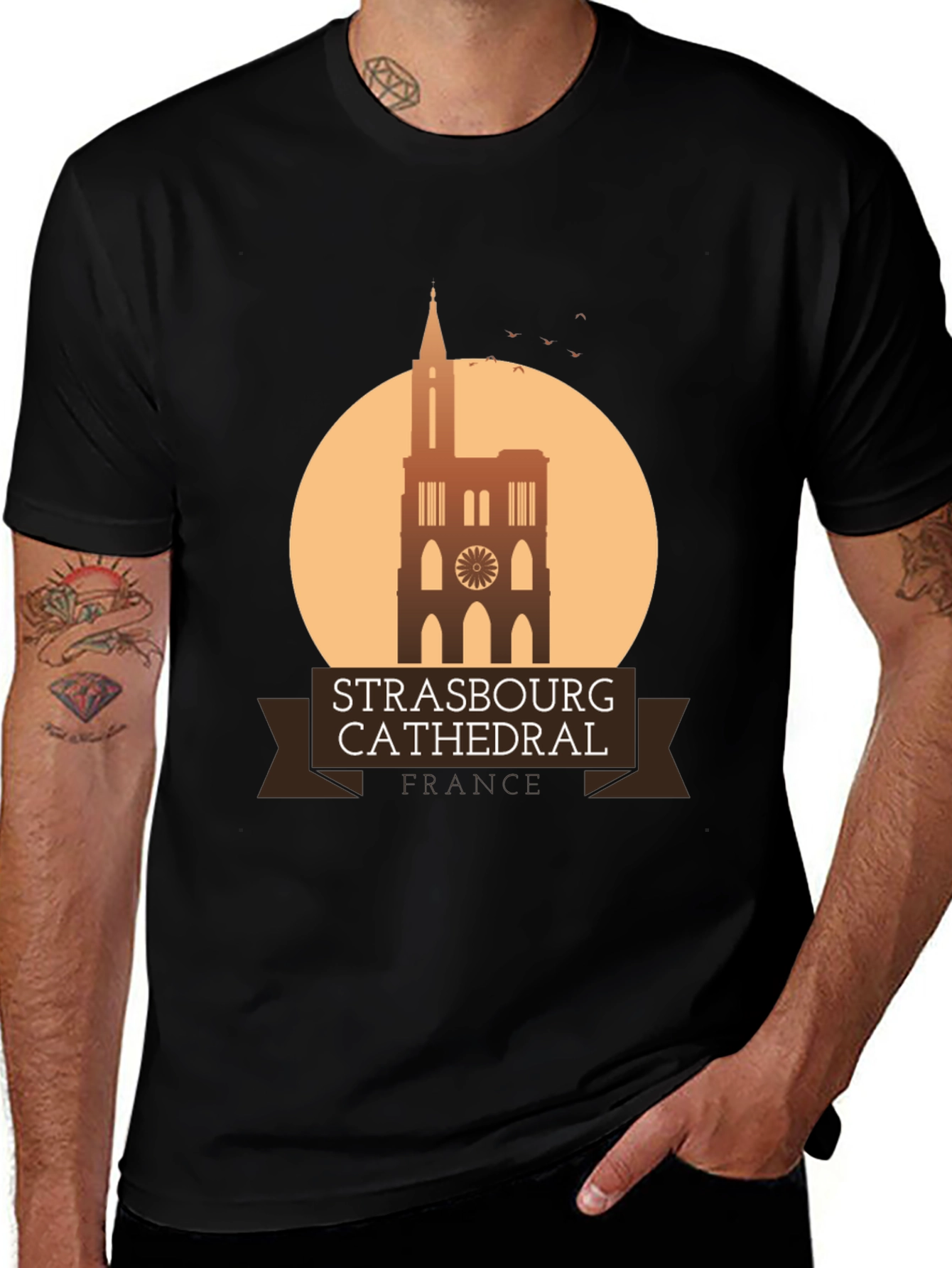 Strasbourg Cathedral Graphic T-Shirt - France Landmark Tee
