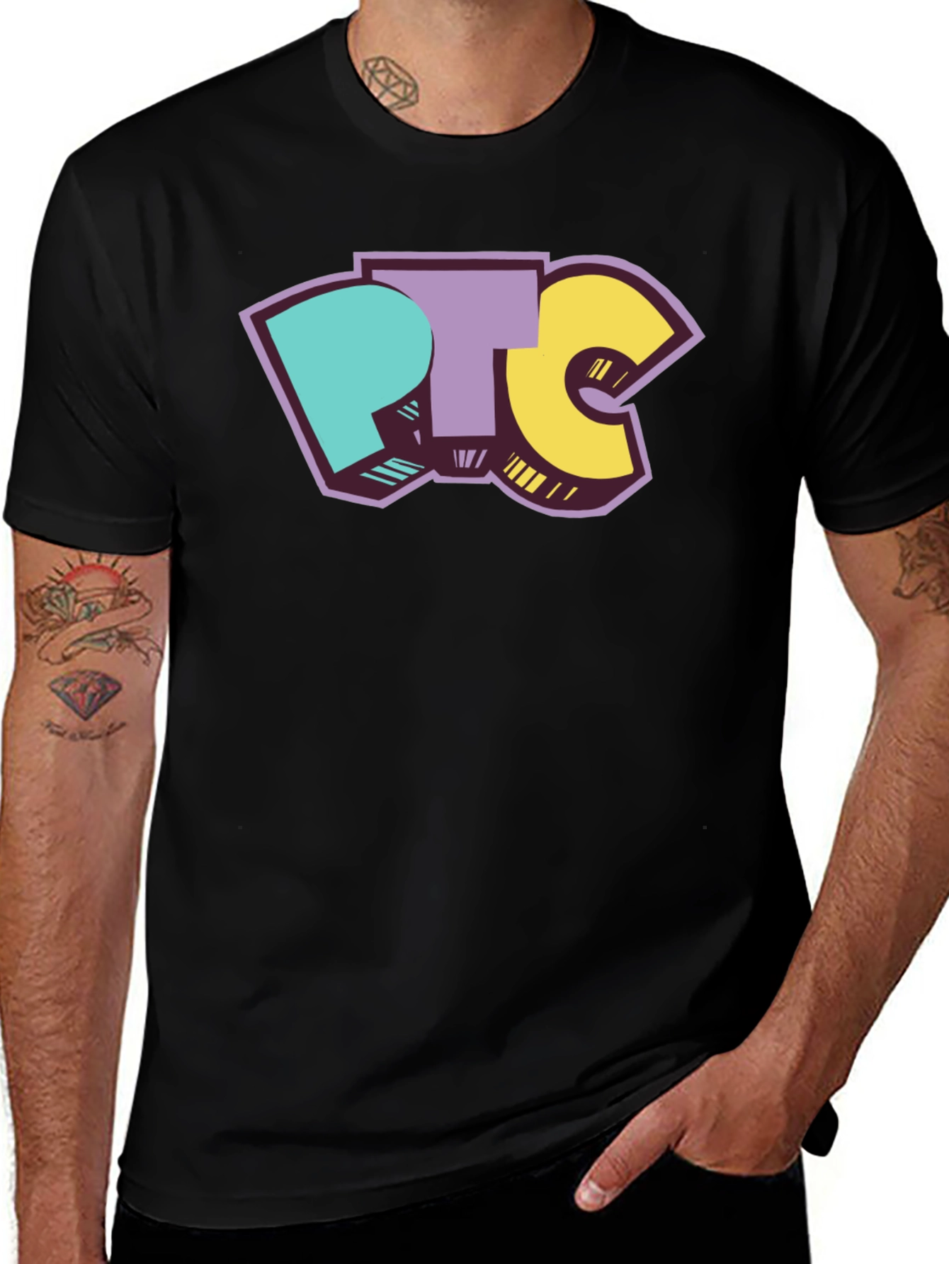 Variant 3 of Retro PTC Graphic Tee - Black
