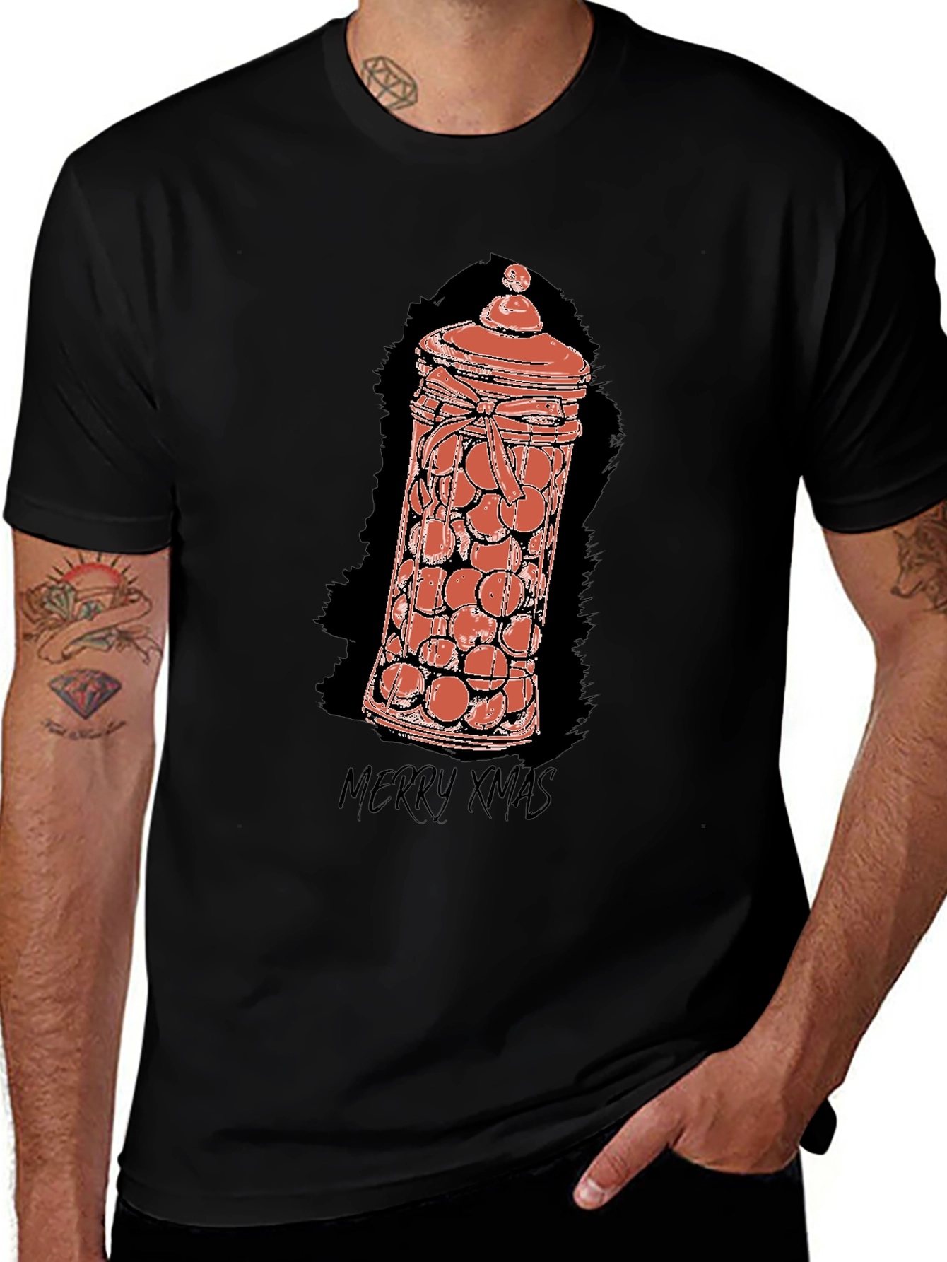 Merry Xmas Candy Jar Graphic Tee