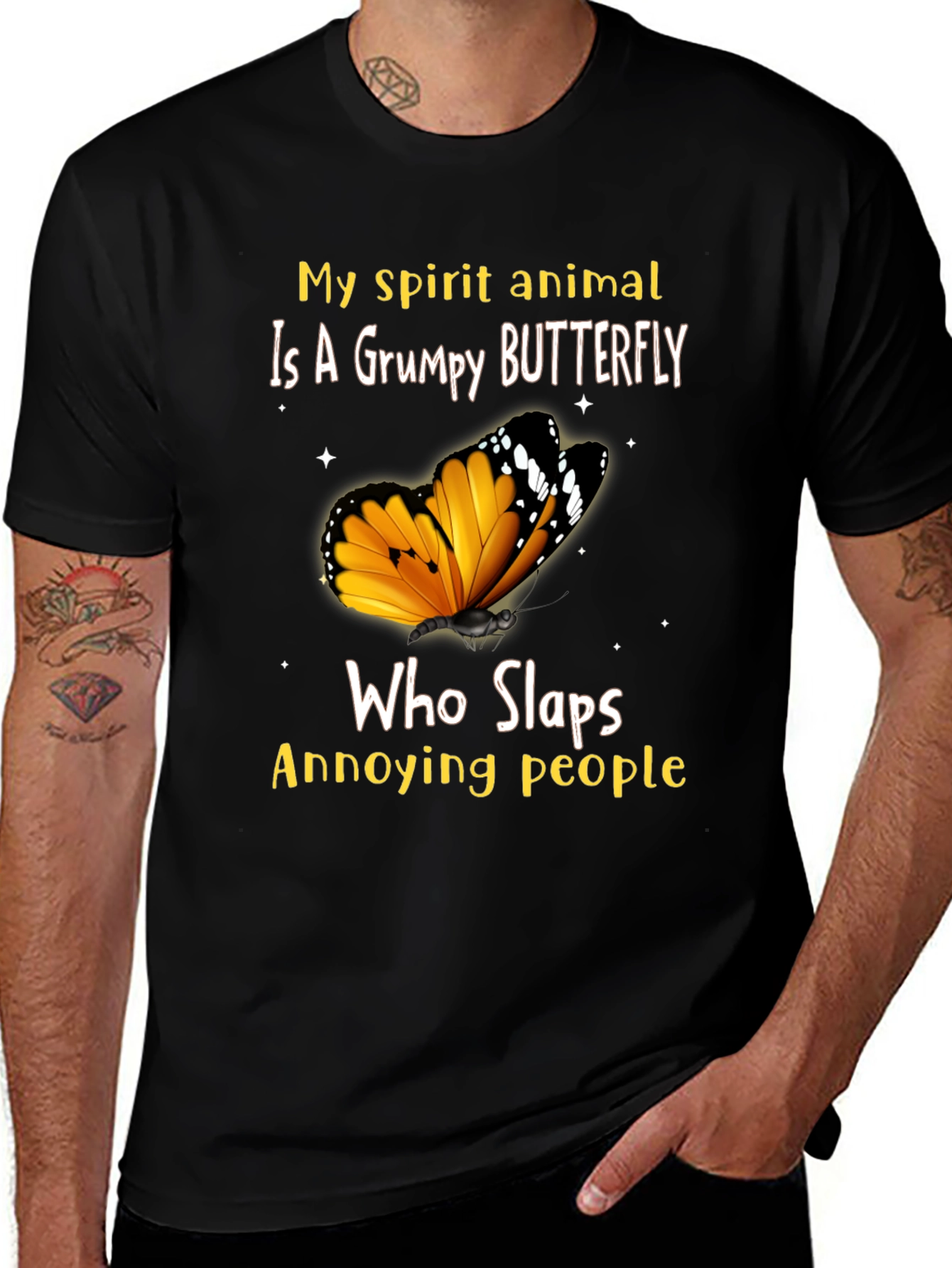 Variant 15 of Grumpy Butterfly T-Shirt - My Spirit Animal Funny Tee