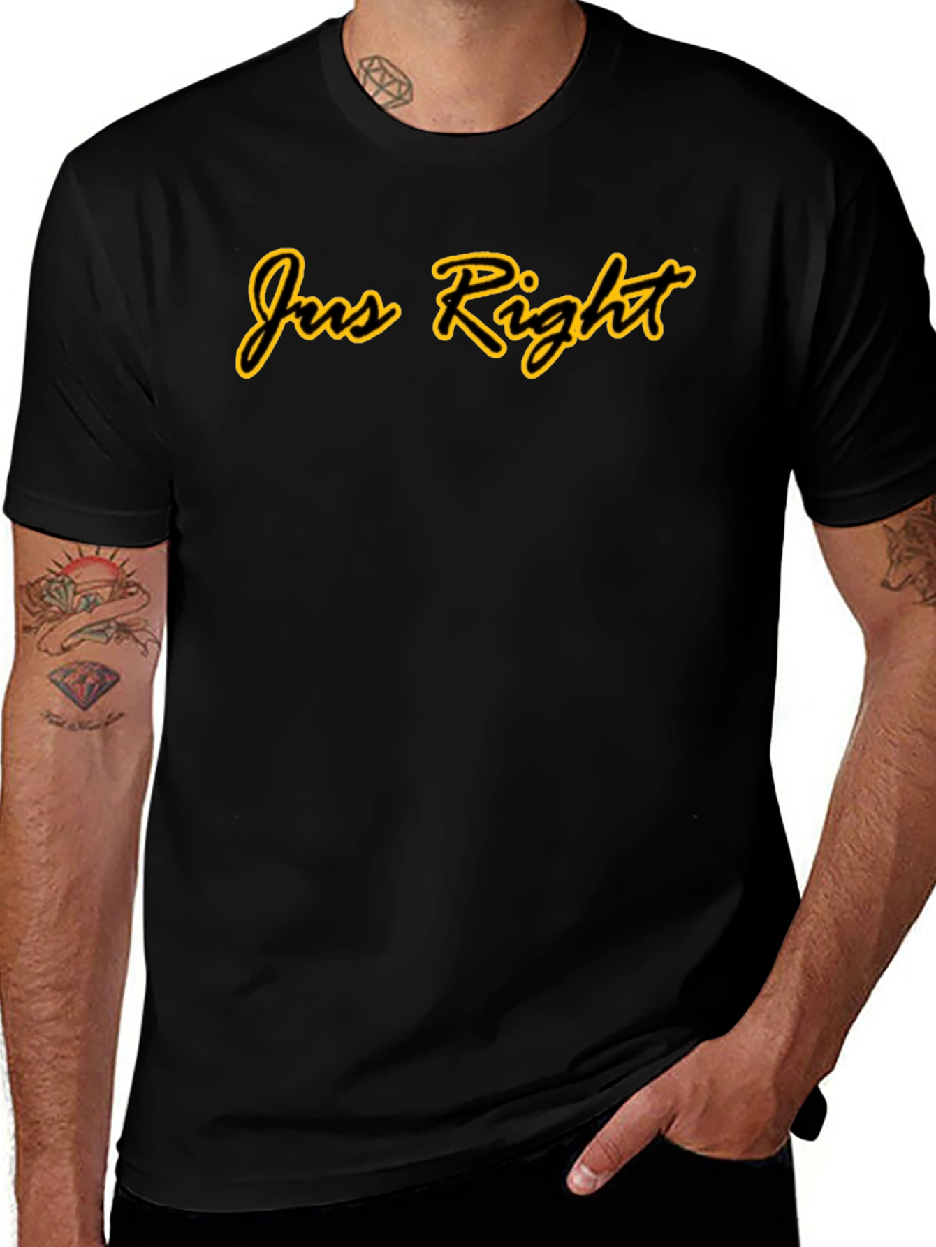 Variant 3 of Jus Right Black T-Shirt - Stylish Casual Wear