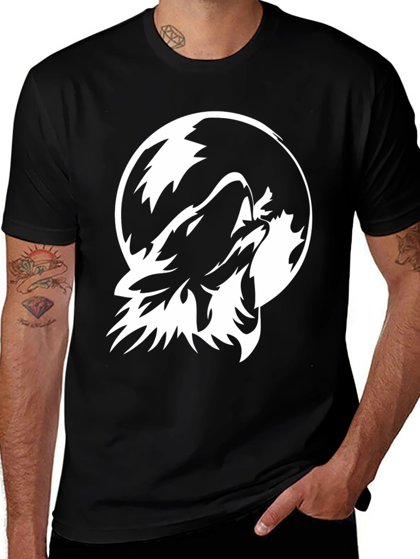 Variant 10 of Wolf Howling at Moon Graphic T-Shirt