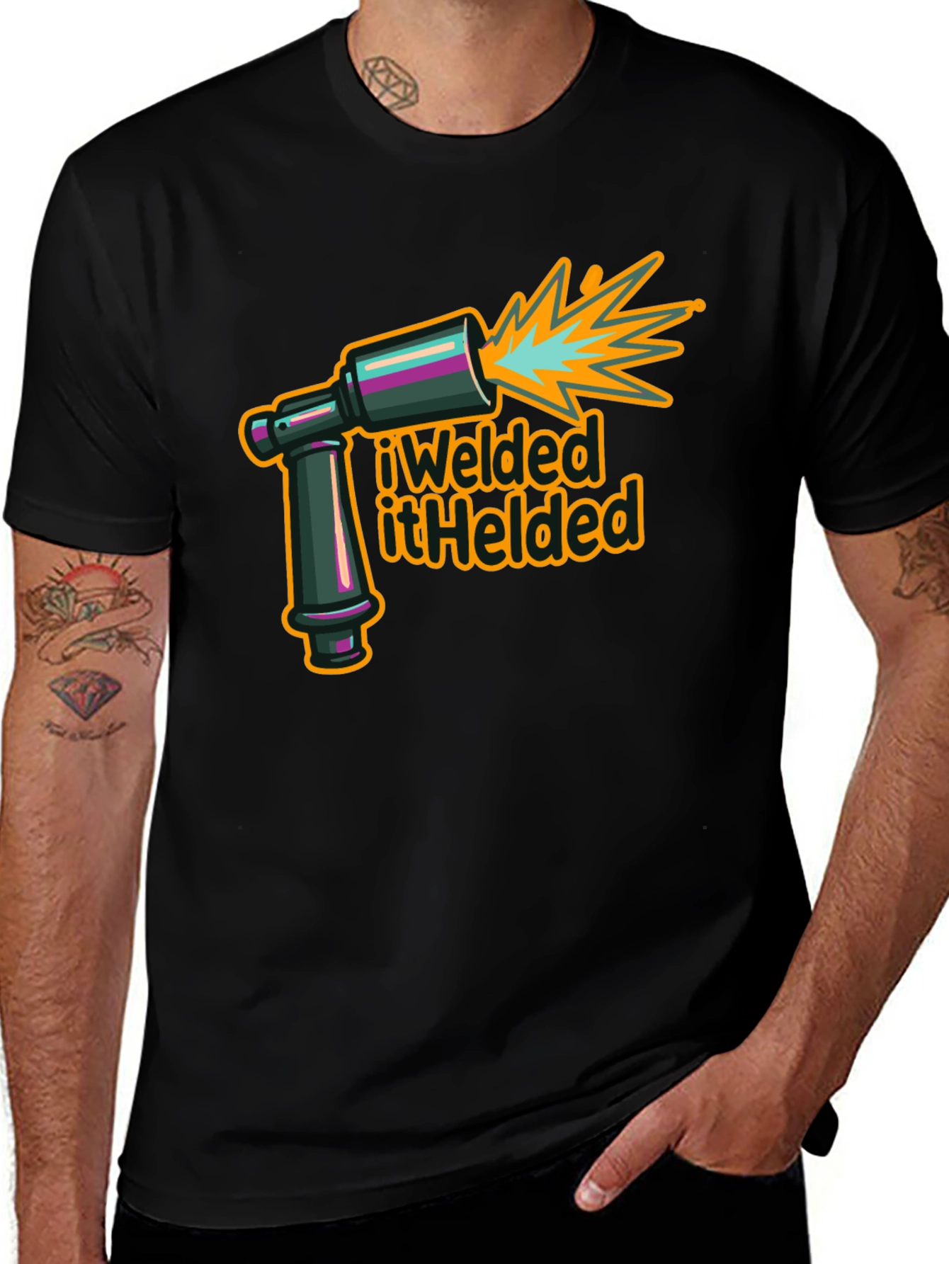 Variant 21 of I Welded It, It Helded Black T-Shirt
