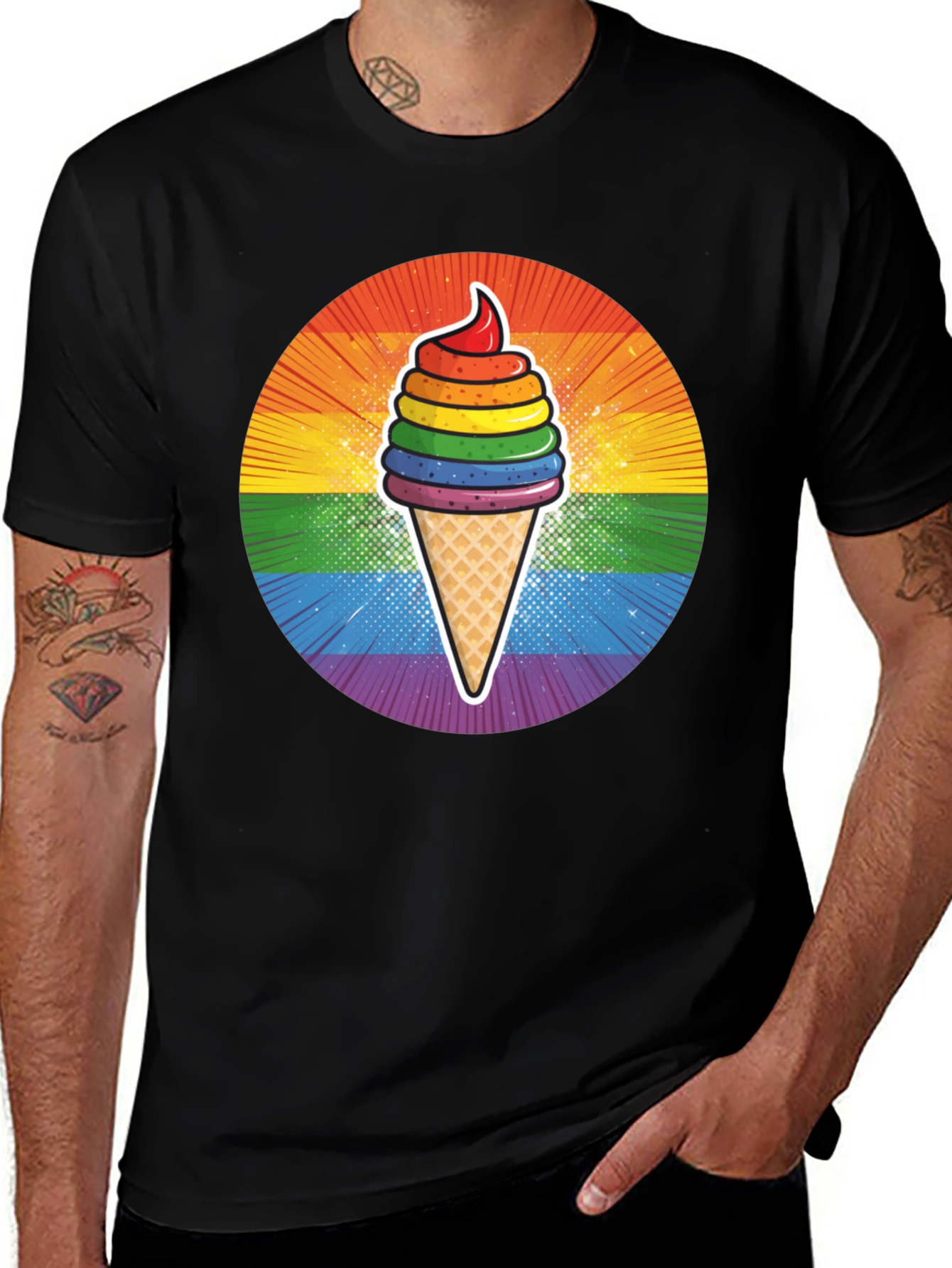 Variant 30 of Rainbow Ice Cream Graphic T-Shirt