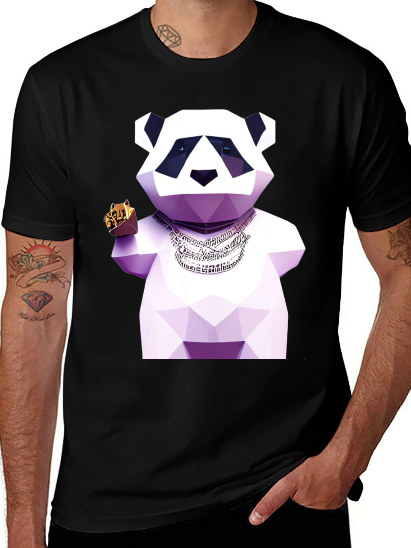 Variant 13 of Geometric Panda T-Shirt