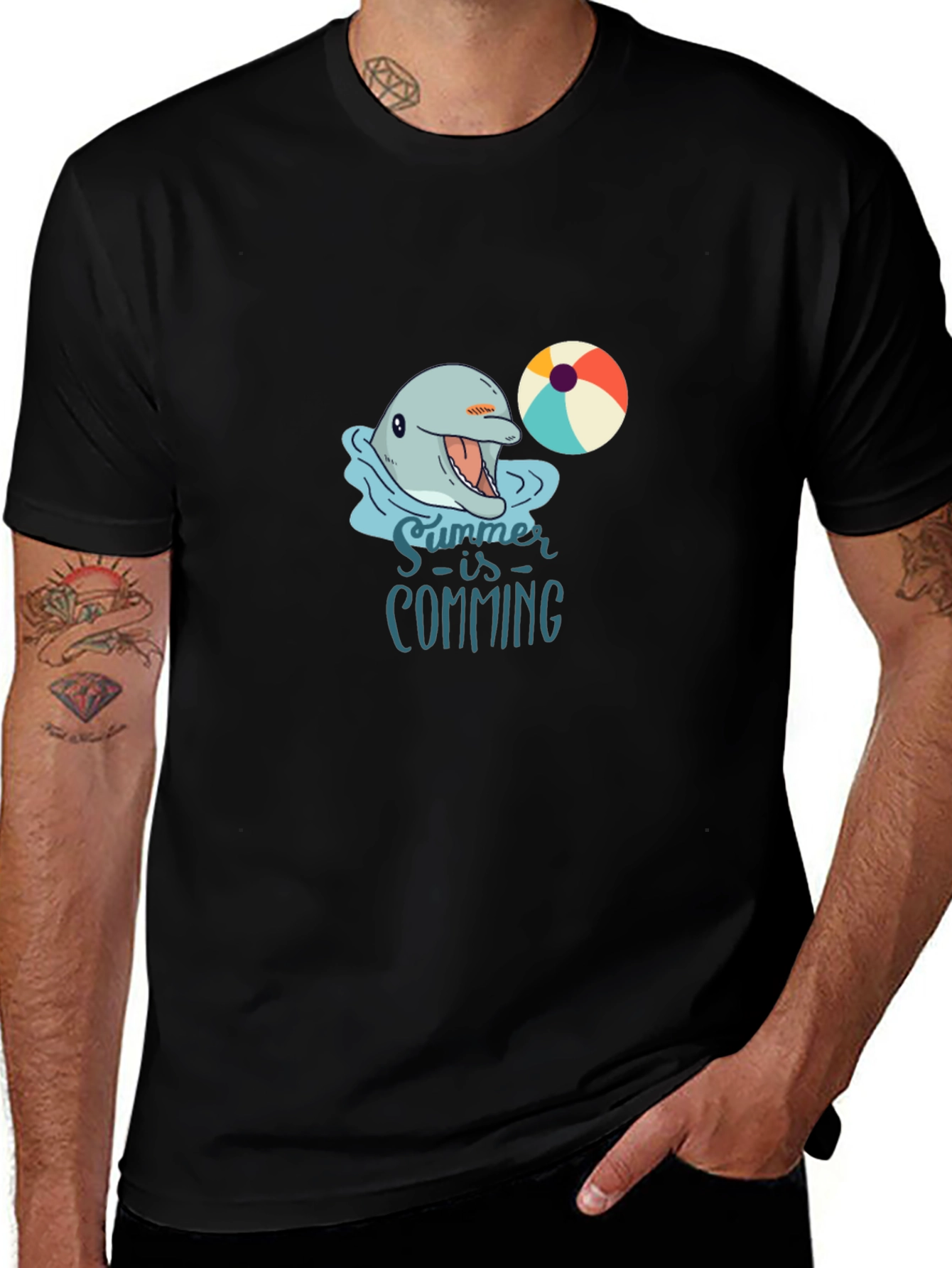 Variant 5 of Summer Swimming Dolphin Tee