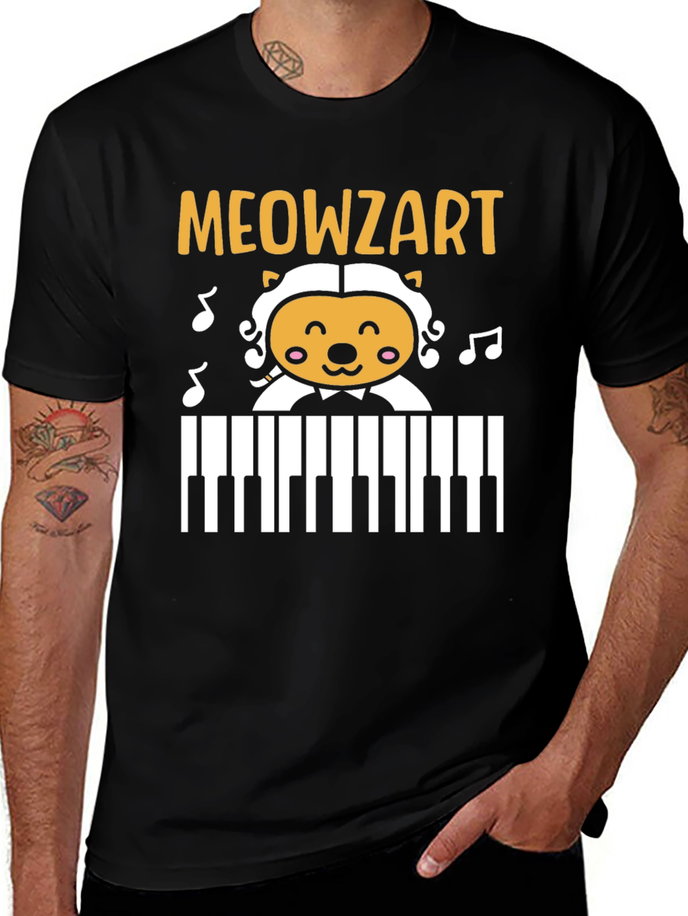Variant 2 of Meowzart Cat Piano T-Shirt - Music Lover Tee