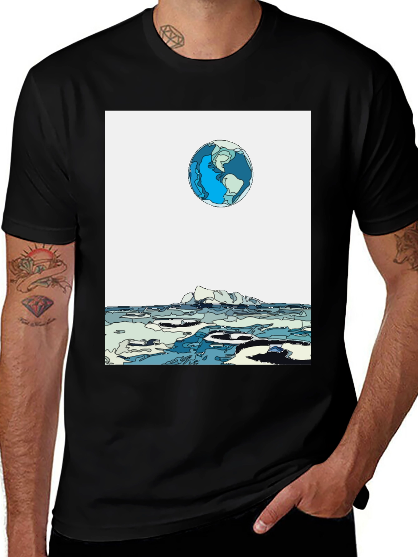 Variant 8 of Earth Graphic T-Shirt - Global Awareness Tee
