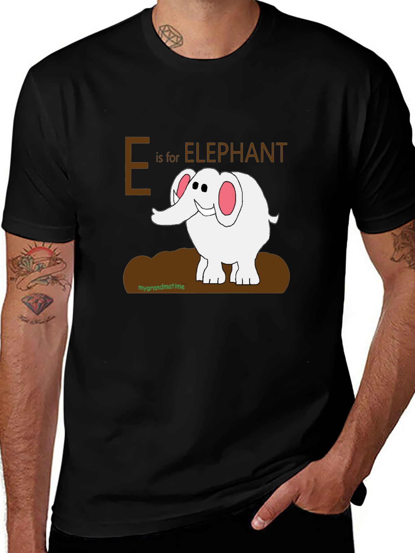 Variant 2 of E is for Elephant Graphic T-Shirt