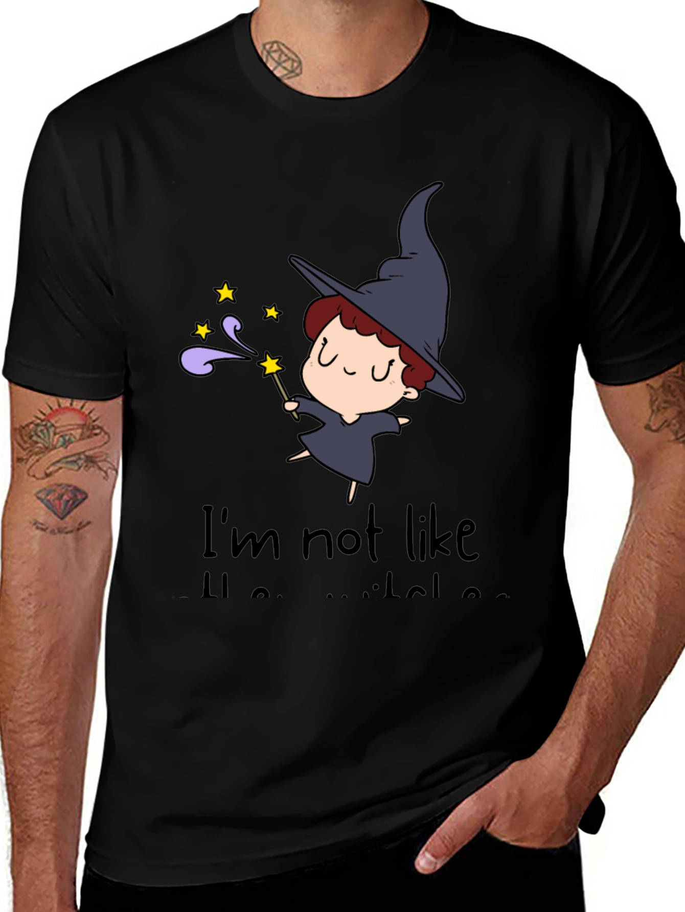 Variant 12 of Cute Witch Graphic Tee - Not Like Other Witches Shirt