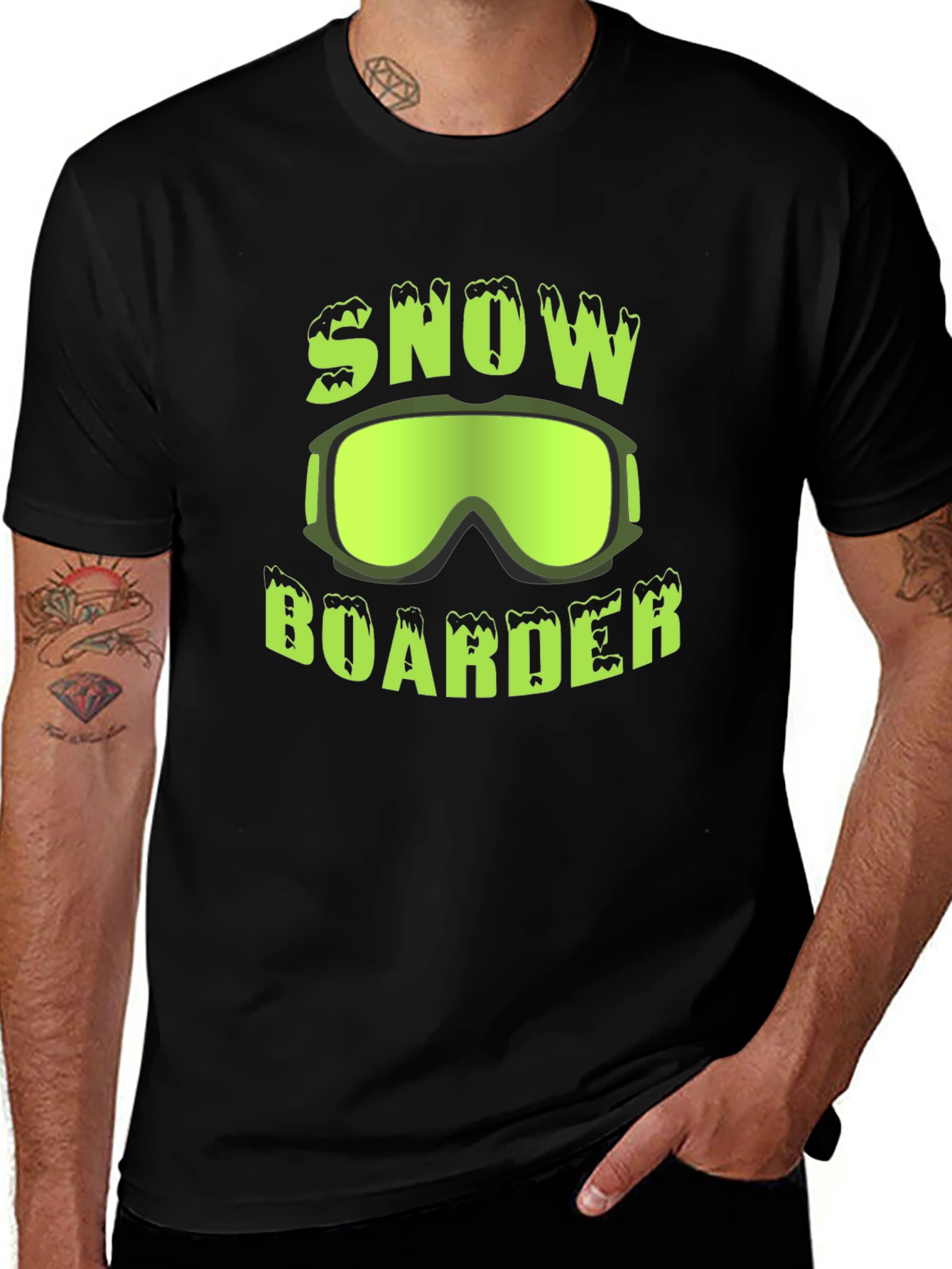Variant 20 of Snow Boarder T-Shirt | Green Graphic Tee