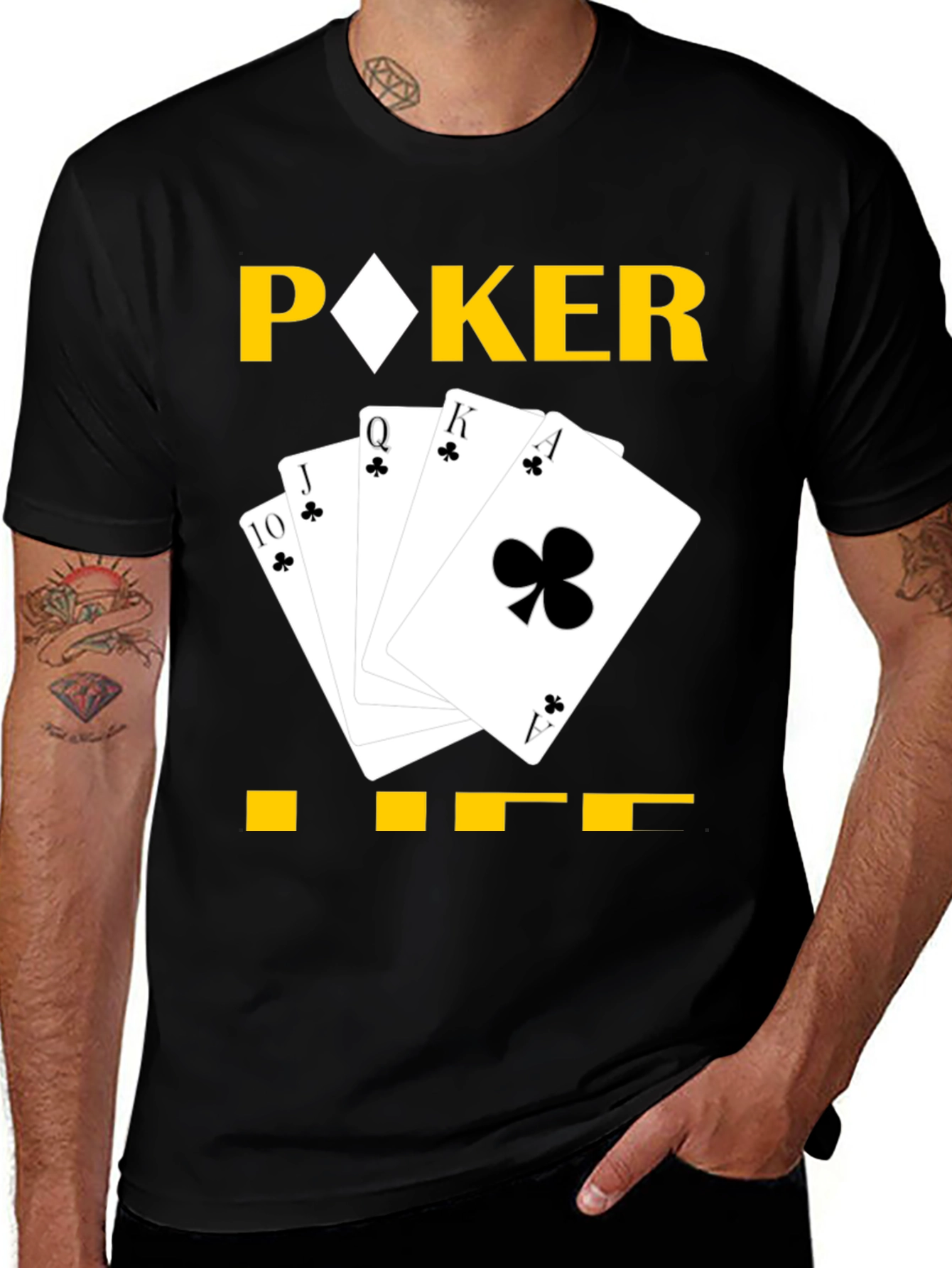 Variant 14 of Poker Life Graphic T-Shirt - Black