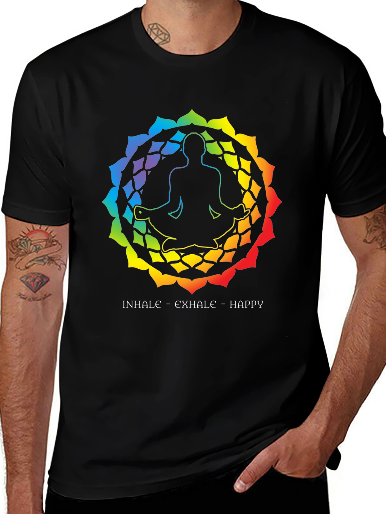 Variant 20 of Yoga Meditation Rainbow Mandala Graphic T-Shirt