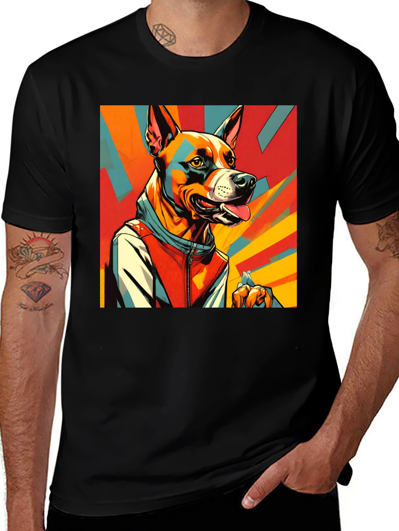 Variant 30 of Dog Pop Art Graphic Tee - Cool & Unique Design