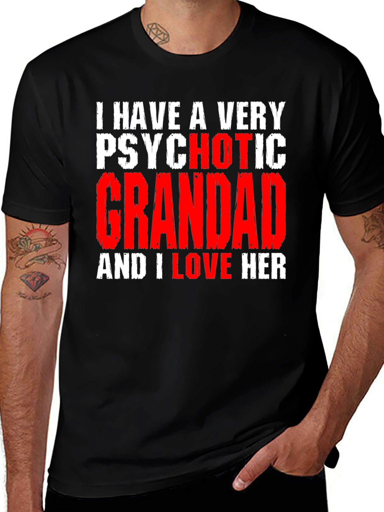 Variant 14 of Psychotic Grandad Graphic Tee - Funny T-Shirt