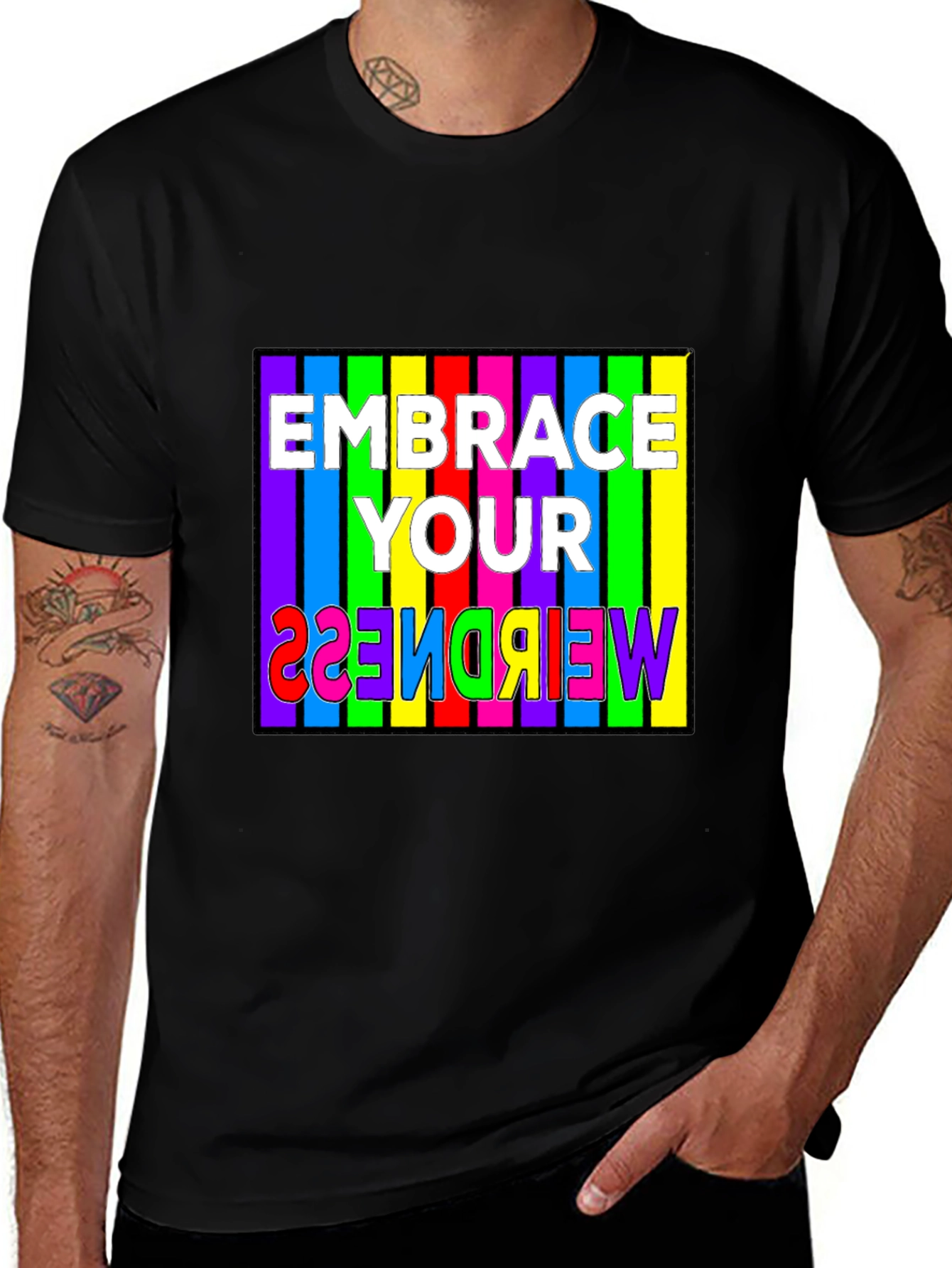 Variant 18 of Embrace Your Weirdness Graphic T-Shirt - Black
