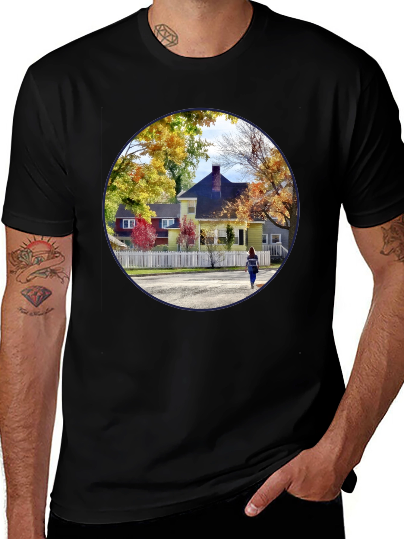 Variant 18 of Fall House Graphic T-Shirt