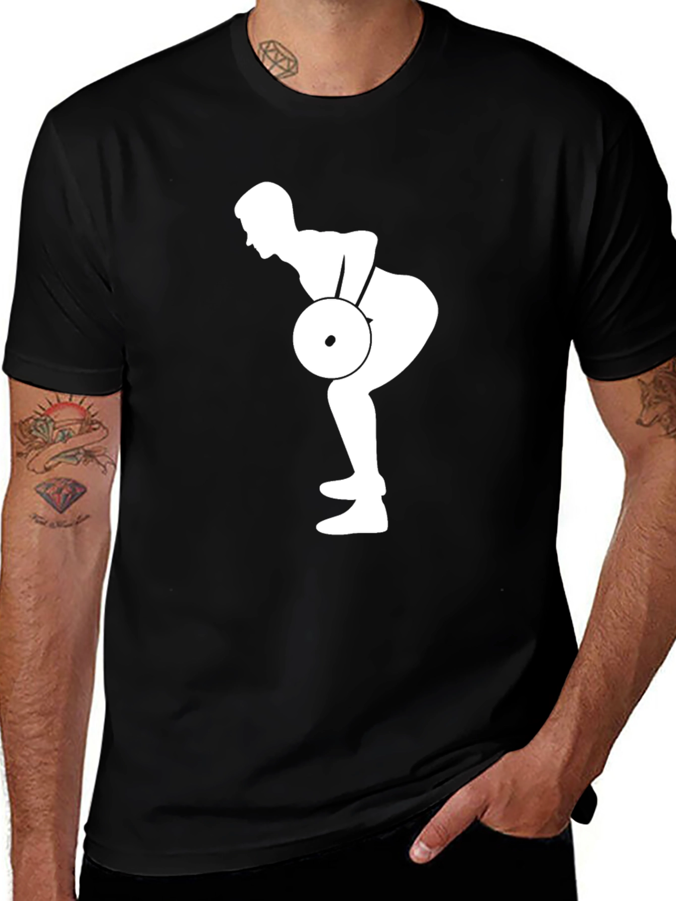 Variant 8 of Weightlifting Silhouette Black T-Shirt