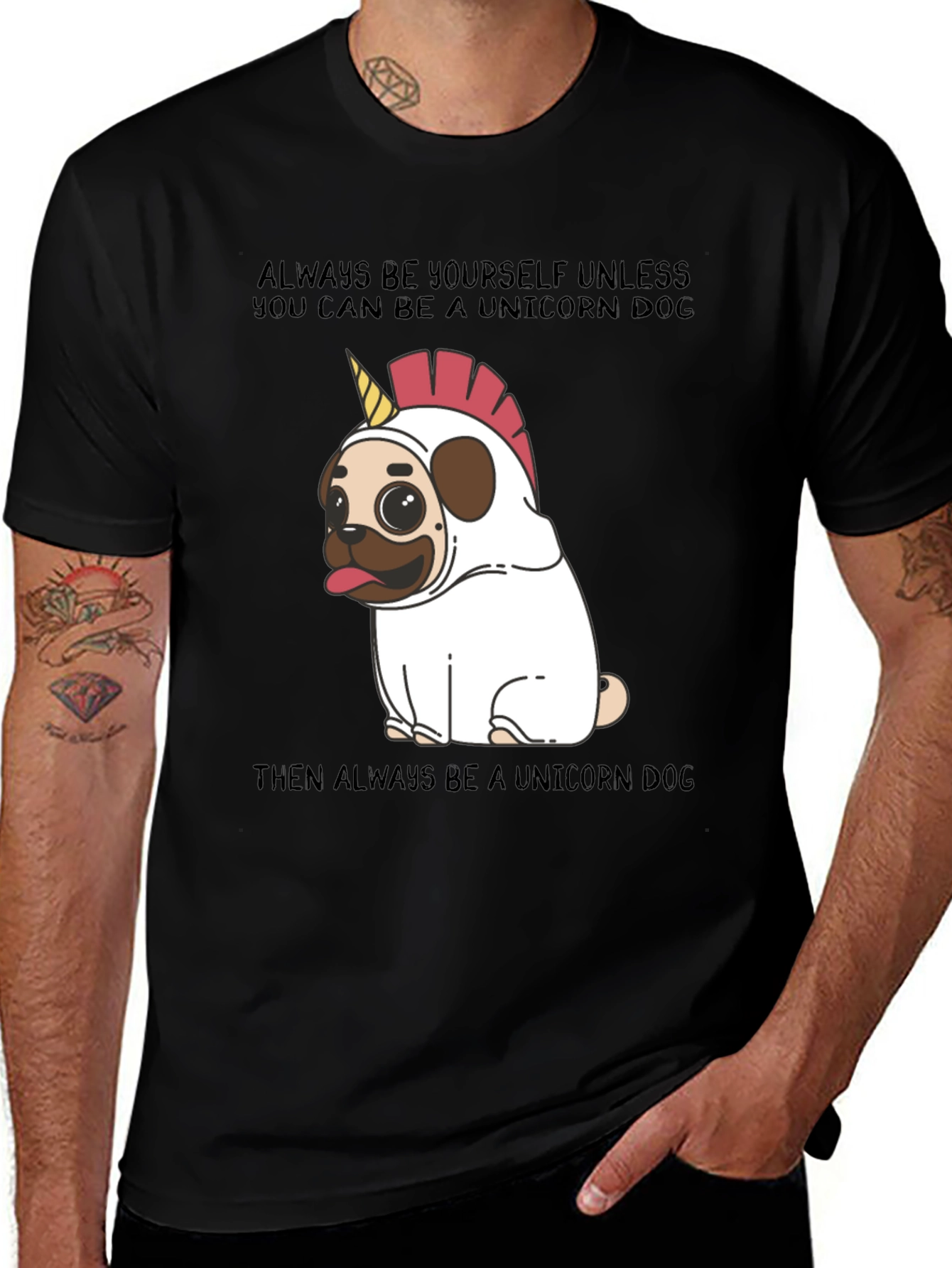 Variant 2 of Unicorn Dog T-Shirt: Always Be Yourself!