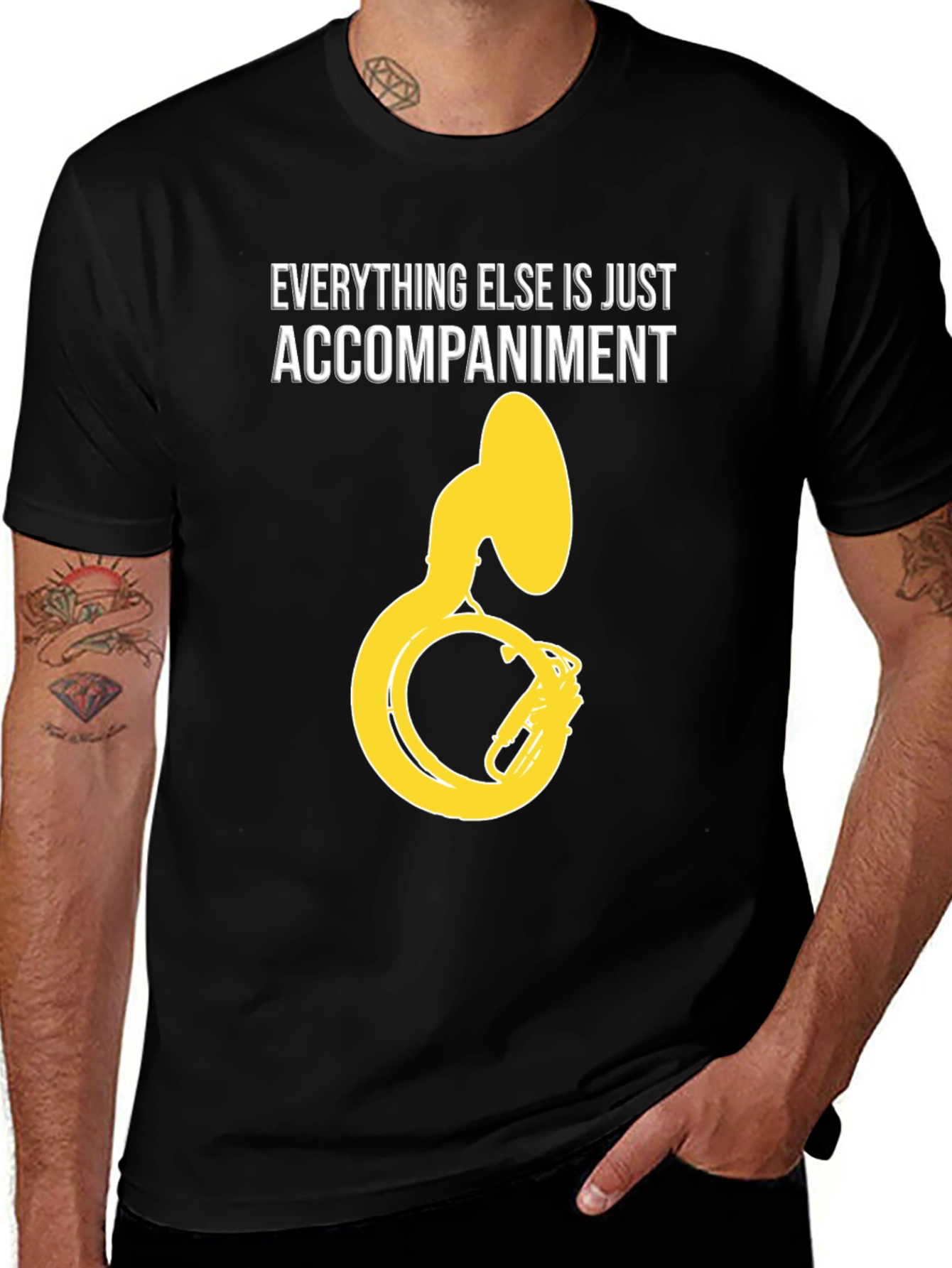 Everything Else Accompaniment Funny Tuba Player Black T-Shirt