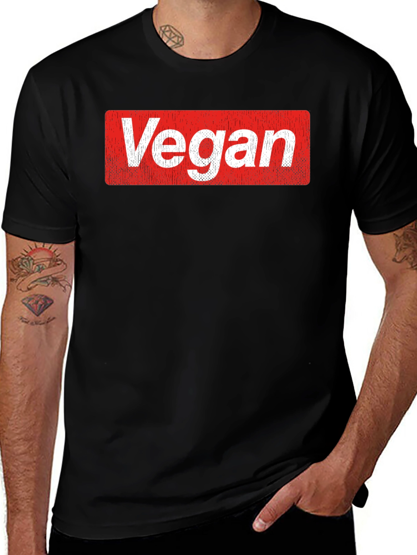 Variant 19 of Vegan Logo T-Shirt - Soft Cotton Blend Casual Tee
