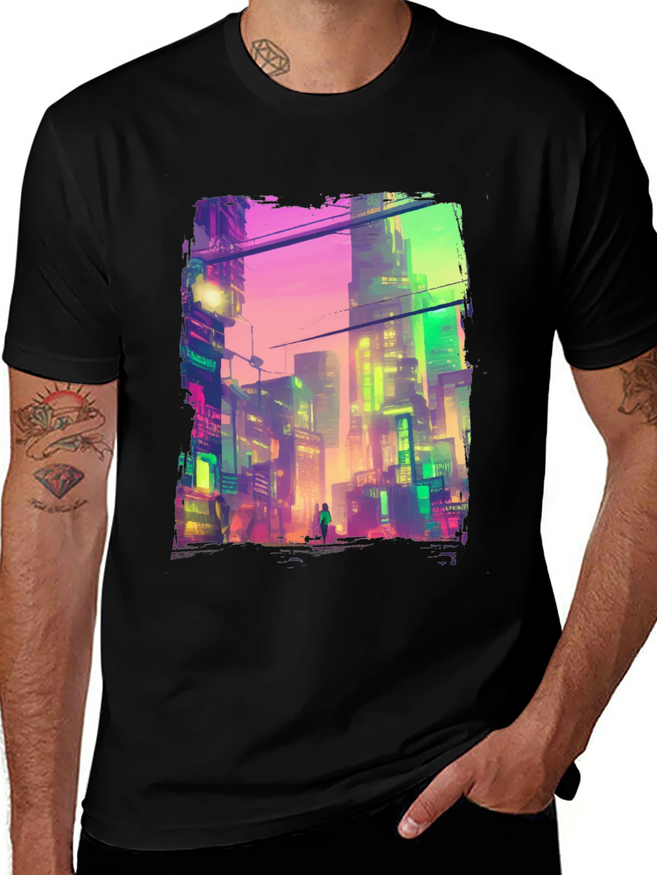 Variant 27 of Cyberpunk City Graphic Tee - Futuristic Style