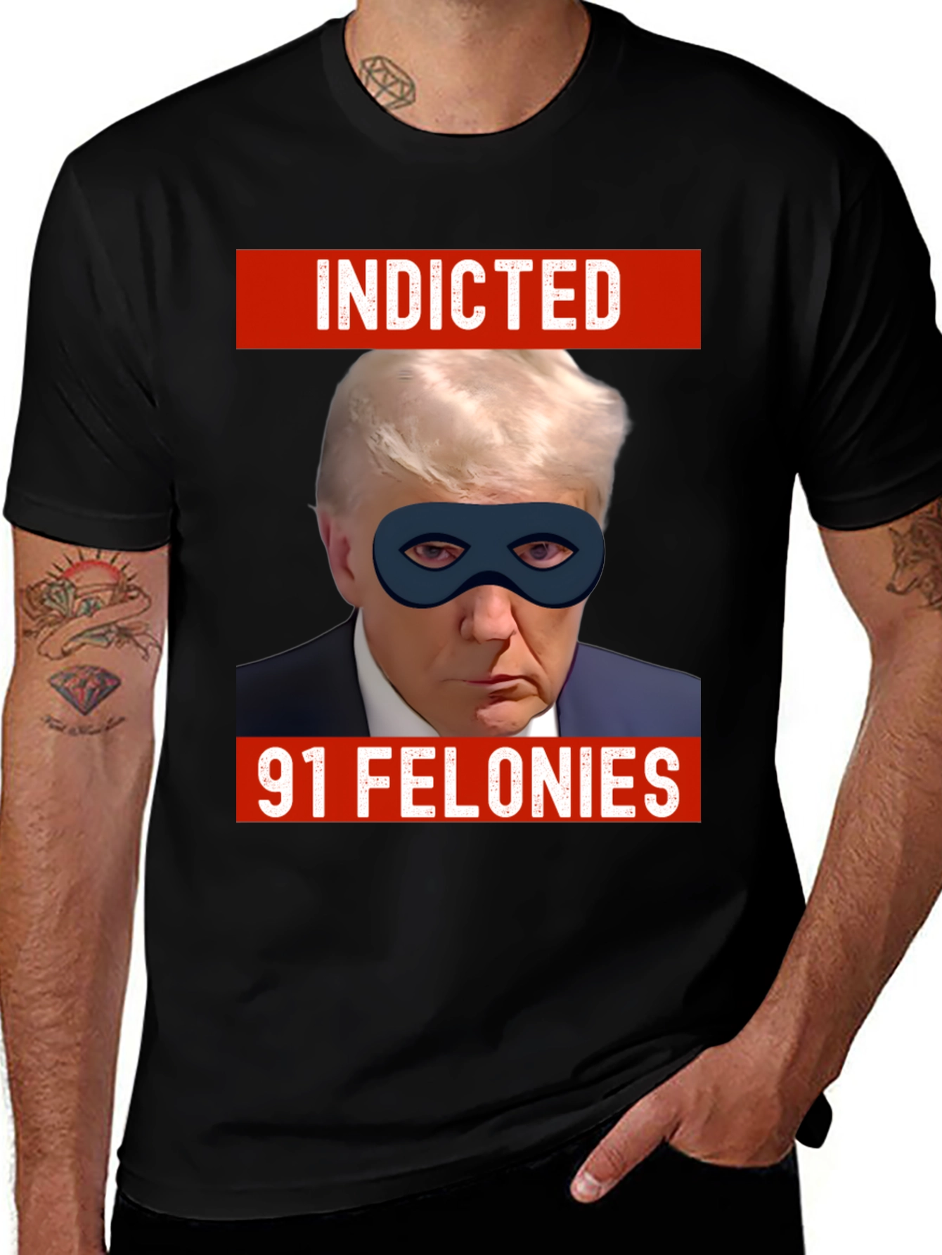 Variant 4 of Indicted 91 Felonies Novelty T-Shirt
