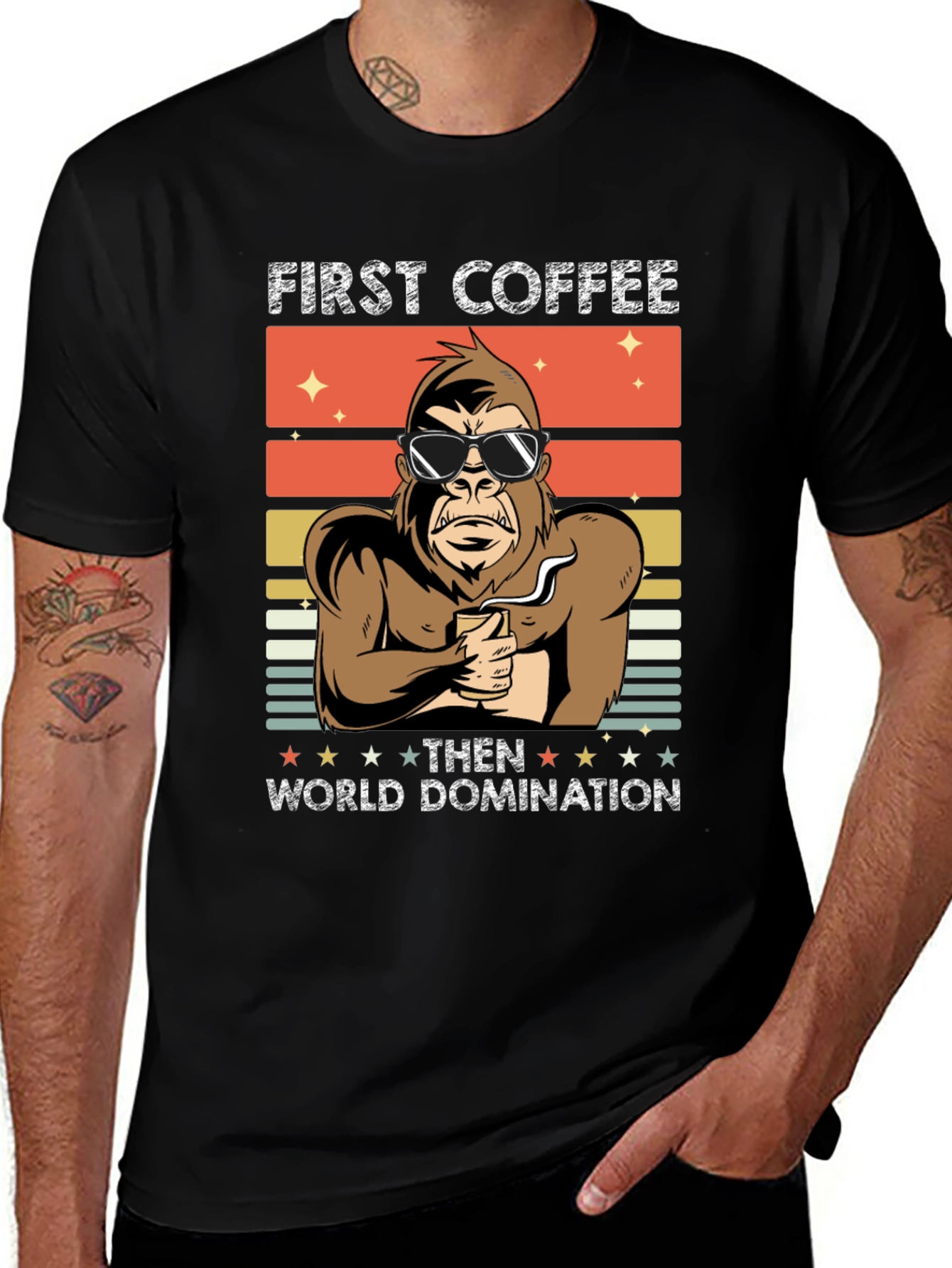 Variant 25 of First Coffee, Then World Domination T-Shirt