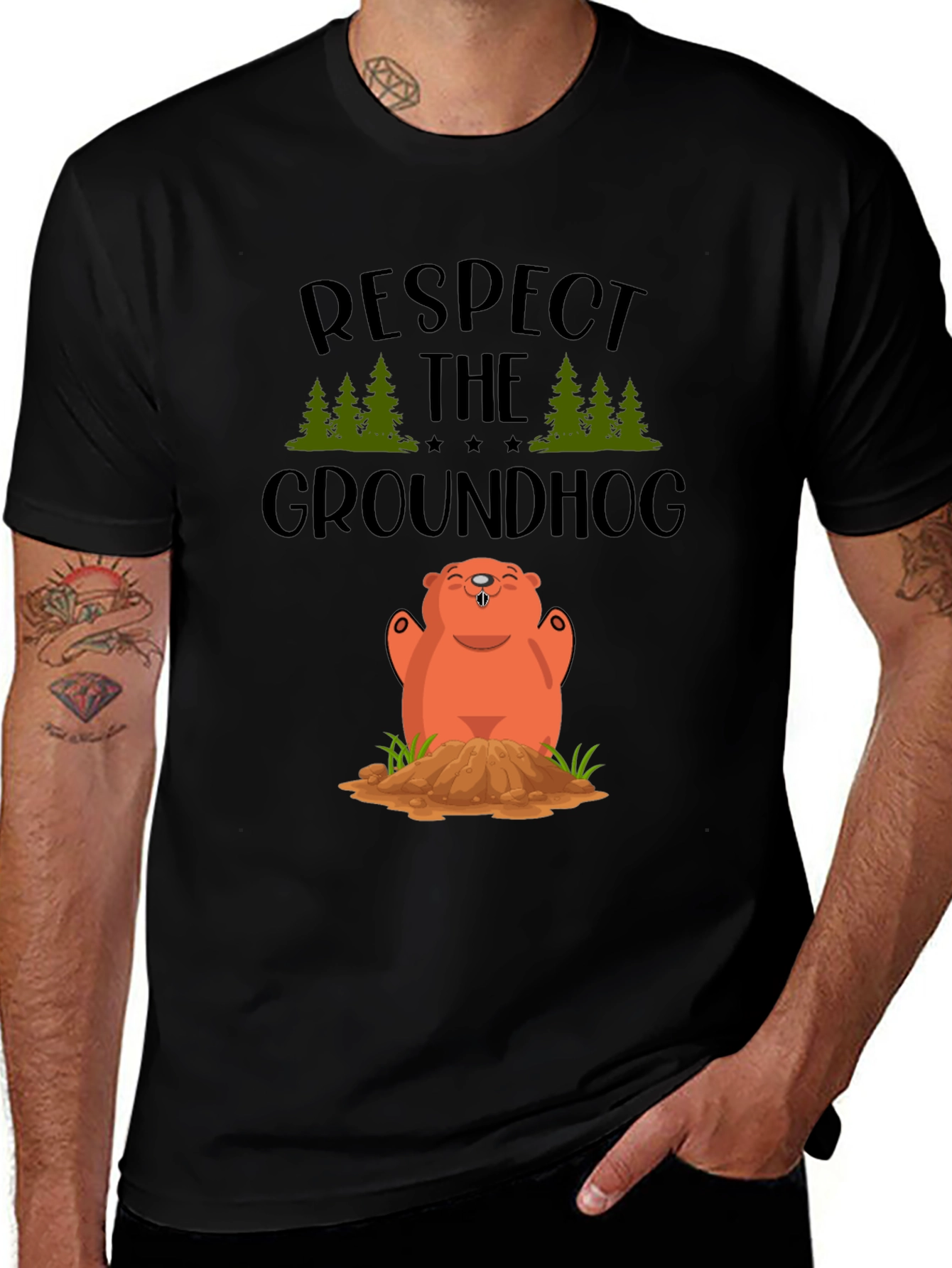 Variant 12 of Respect the Groundhog T-Shirt