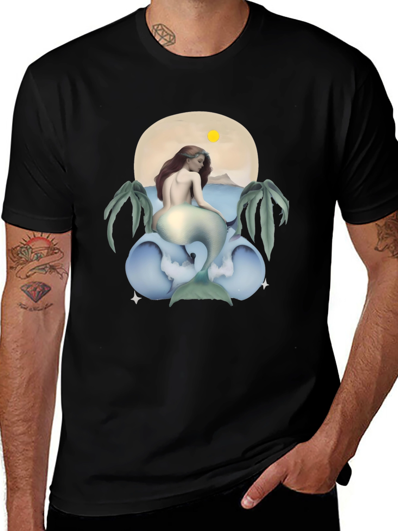 Variant 2 of Mermaid Graphic T-Shirt - Coastal Style