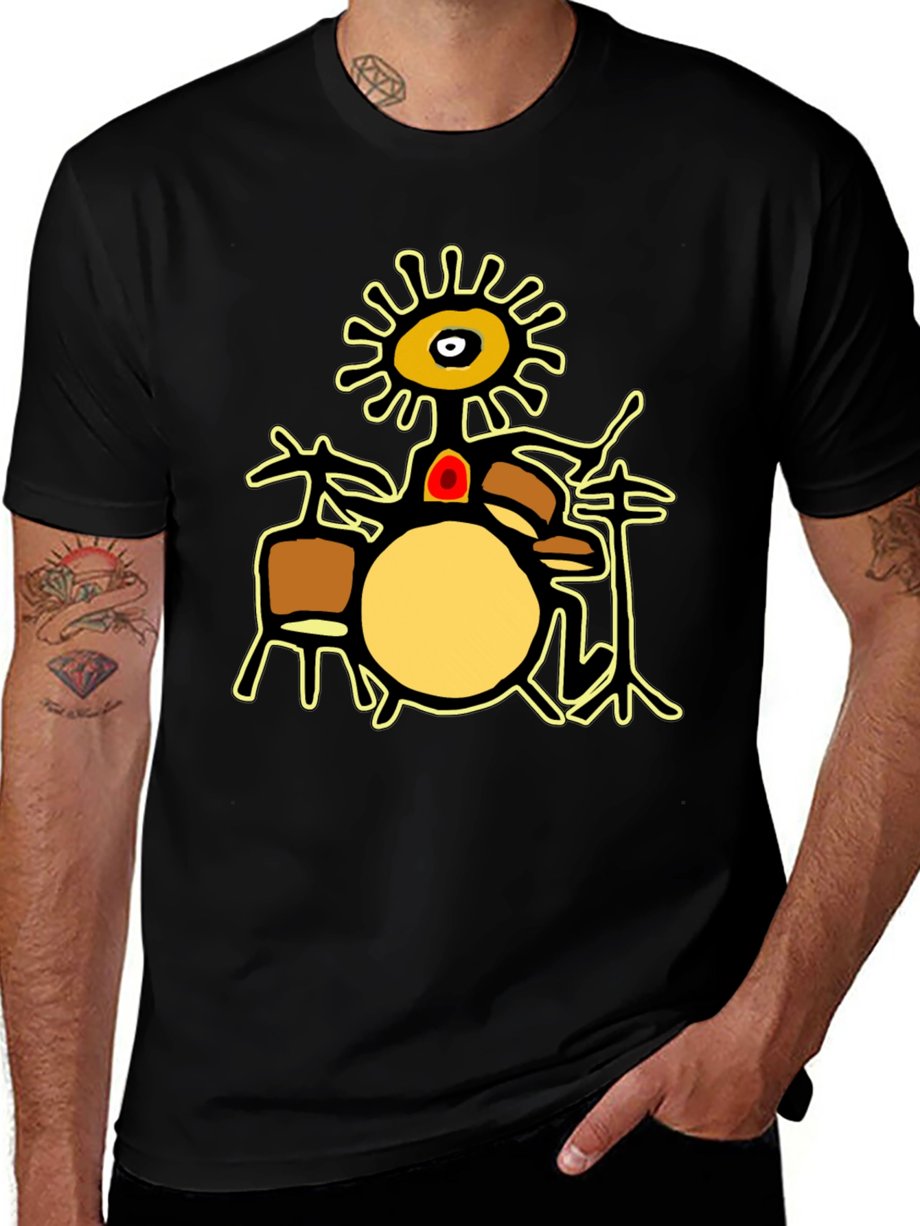 Variant 4 of Abstract Drummer Graphic T-Shirt