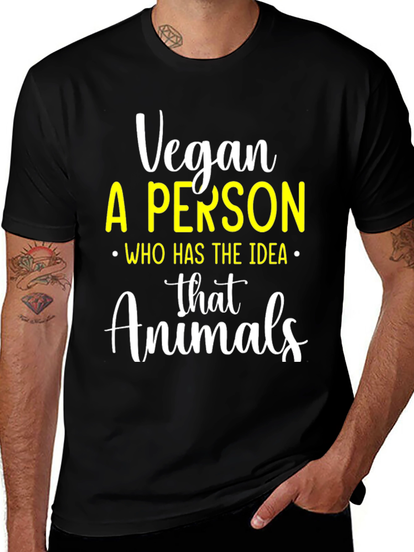 Variant 4 of Vegan Slogan Graphic Tee Shirt
