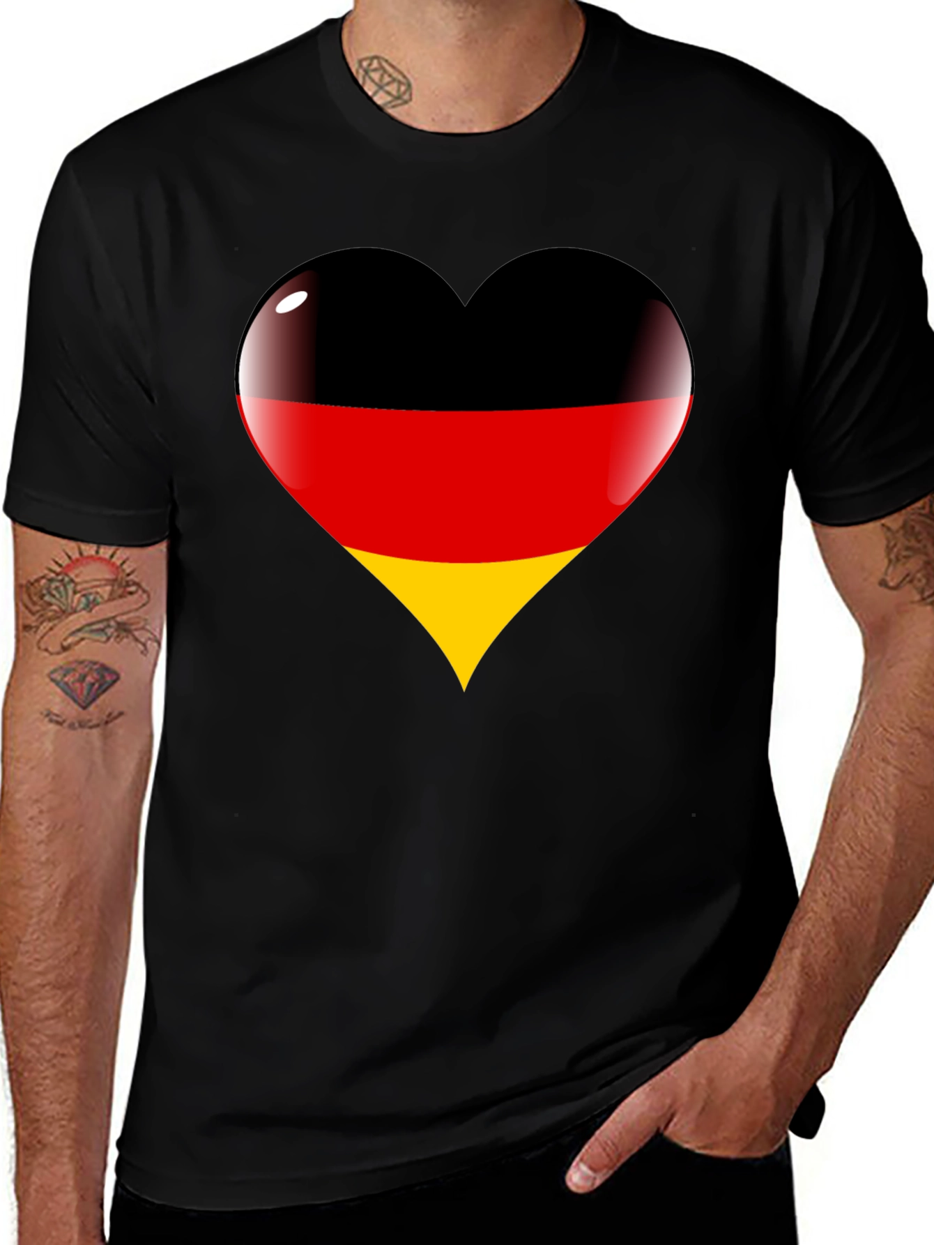 Variant 12 of Germany Flag Heart Graphic T-Shirt