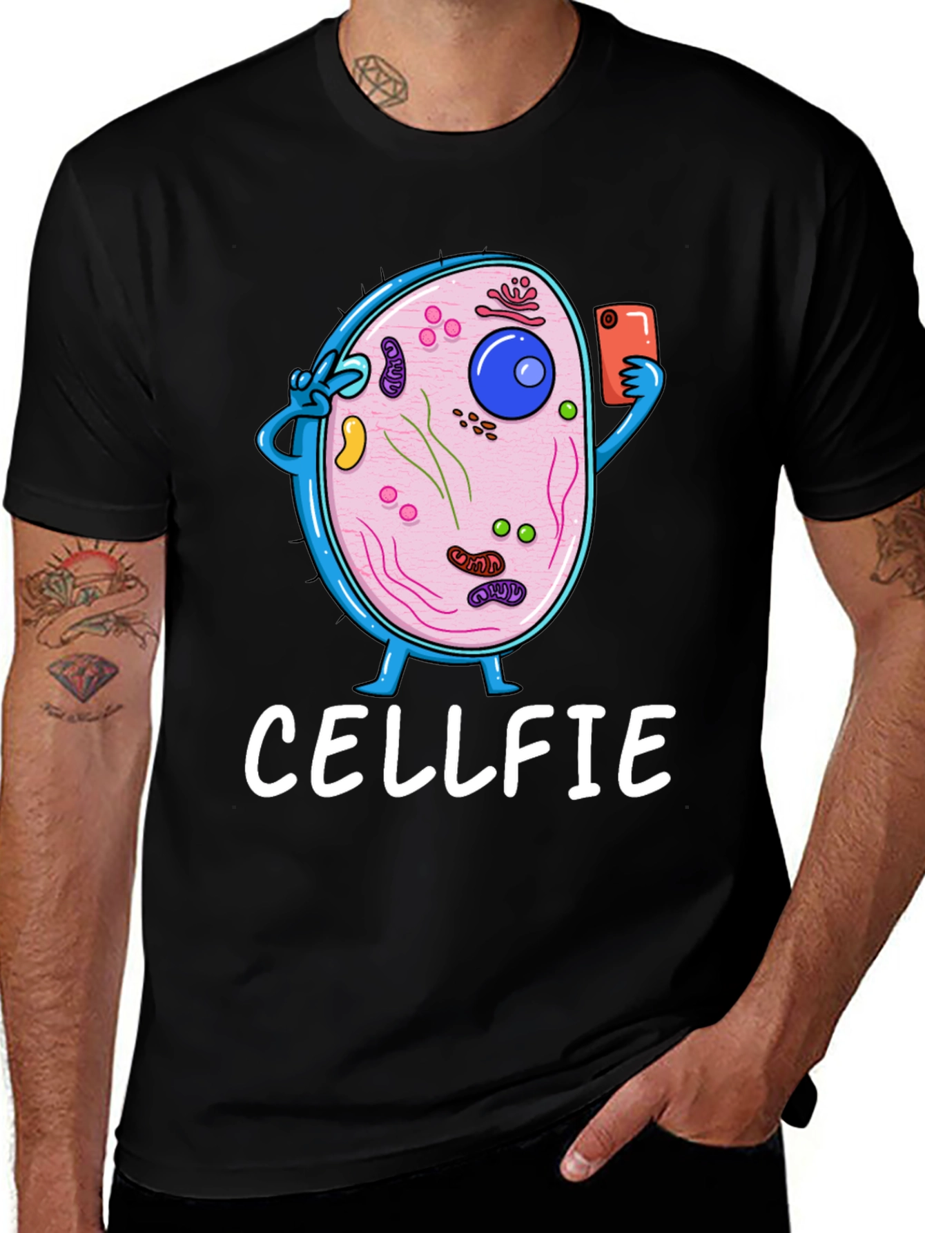 Variant 22 of Cellfie Graphic T-Shirt - Biology Humor