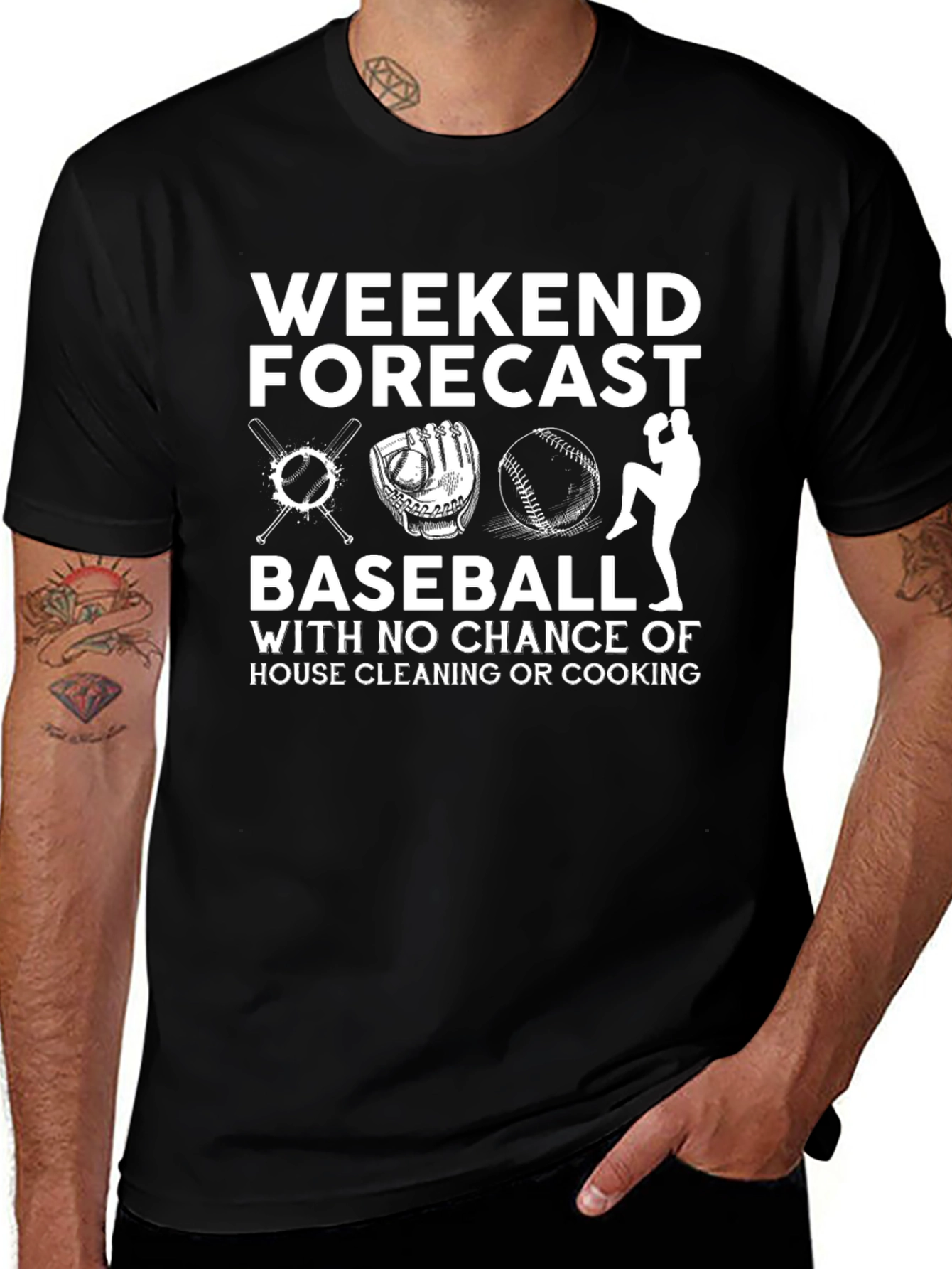 Variant 9 of Weekend Baseball T-Shirt - No Housework!