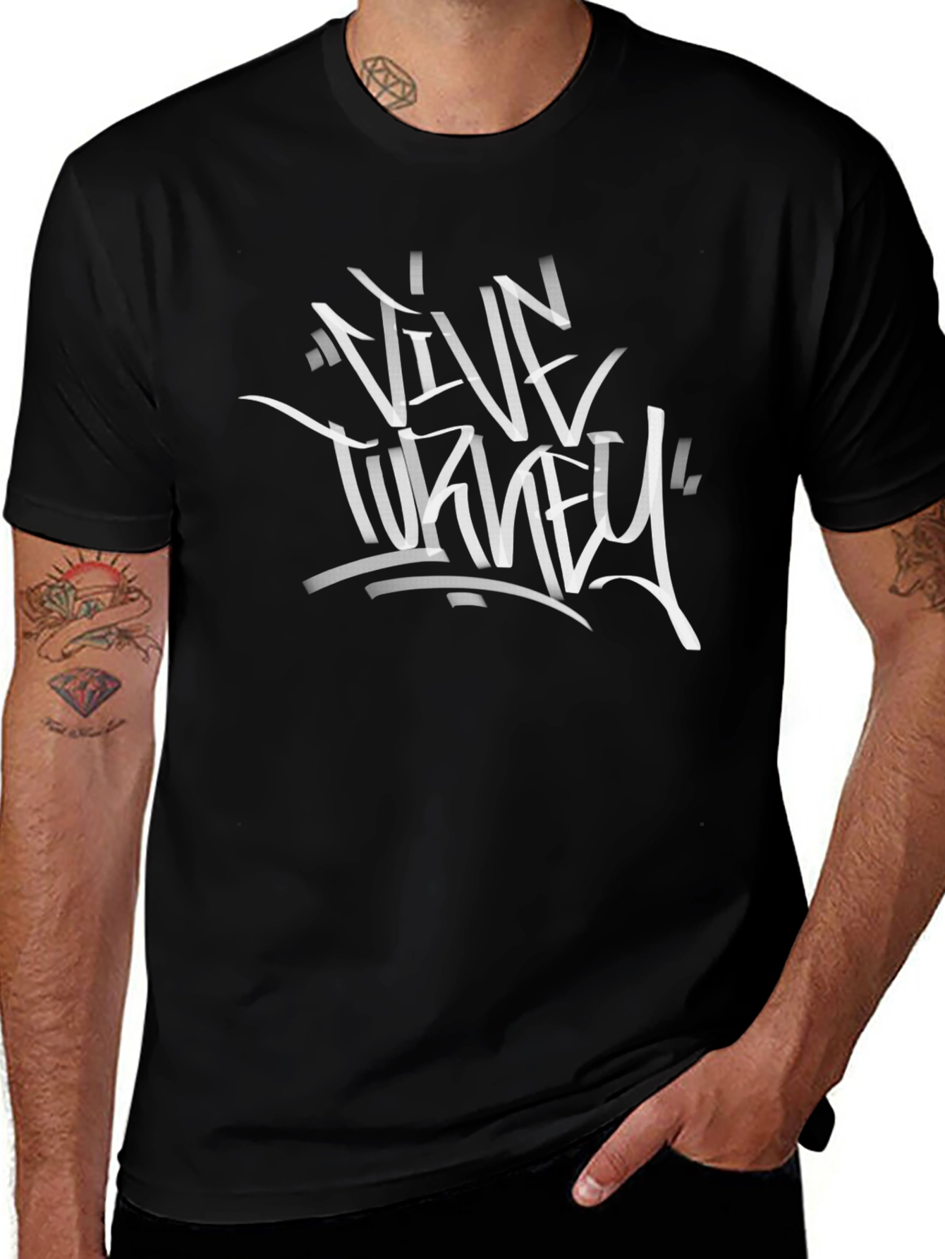 Variant 19 of Vive Turney Graphic T-Shirt - Black Cotton Blend