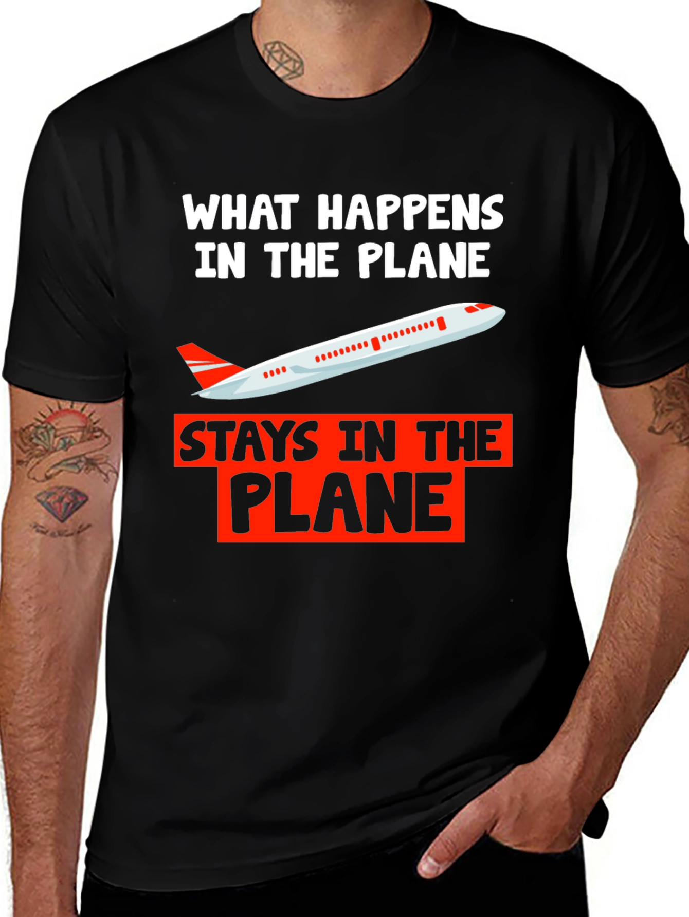Variant 4 of What Happens in The Plane T-Shirt