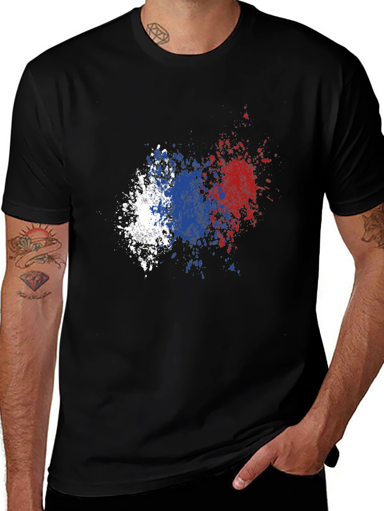 Variant 7 of Abstract Flag Splatter Graphic T-Shirt