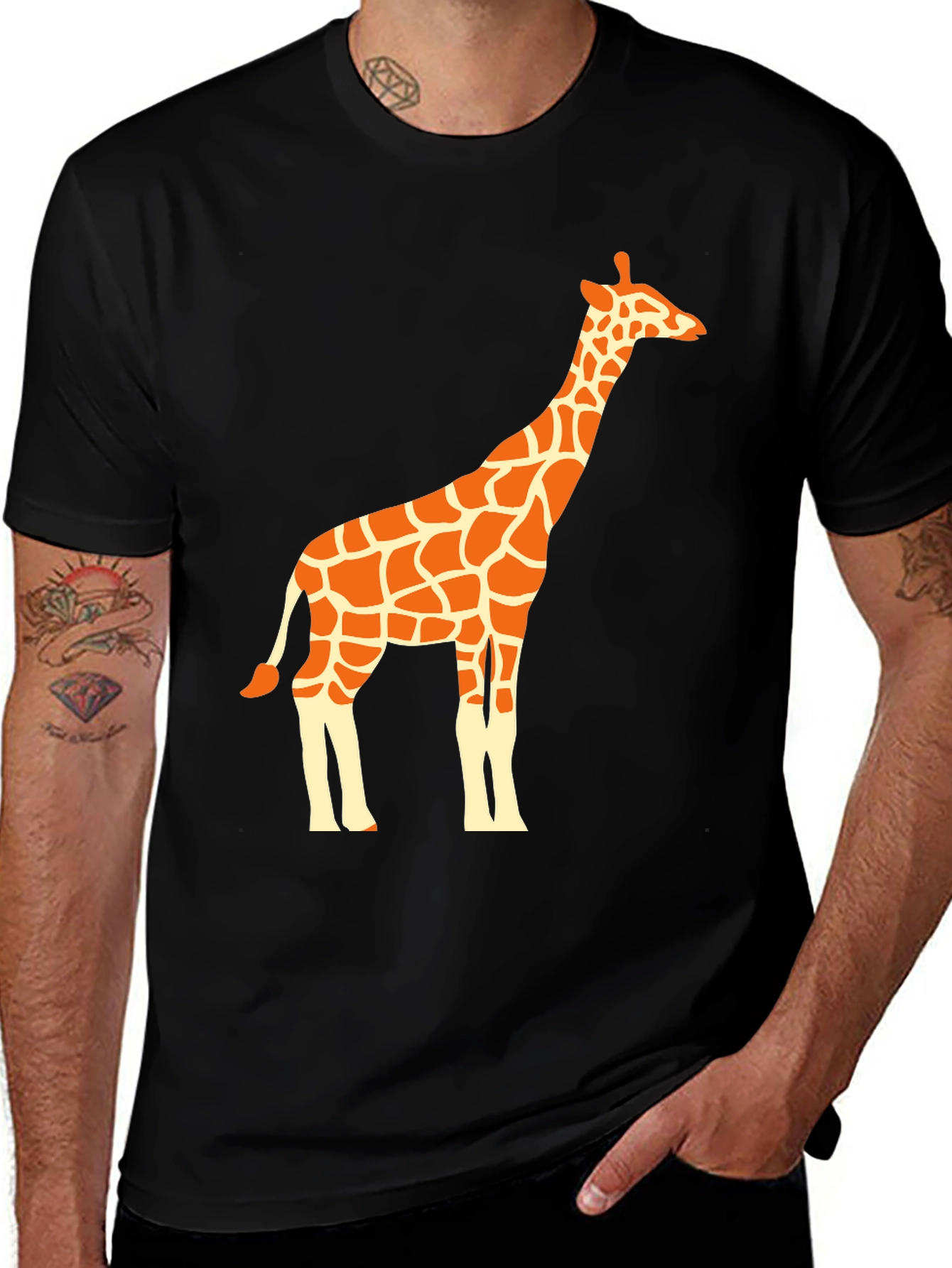 Variant 26 of Giraffe Graphic Tee - Black Unisex T-Shirt