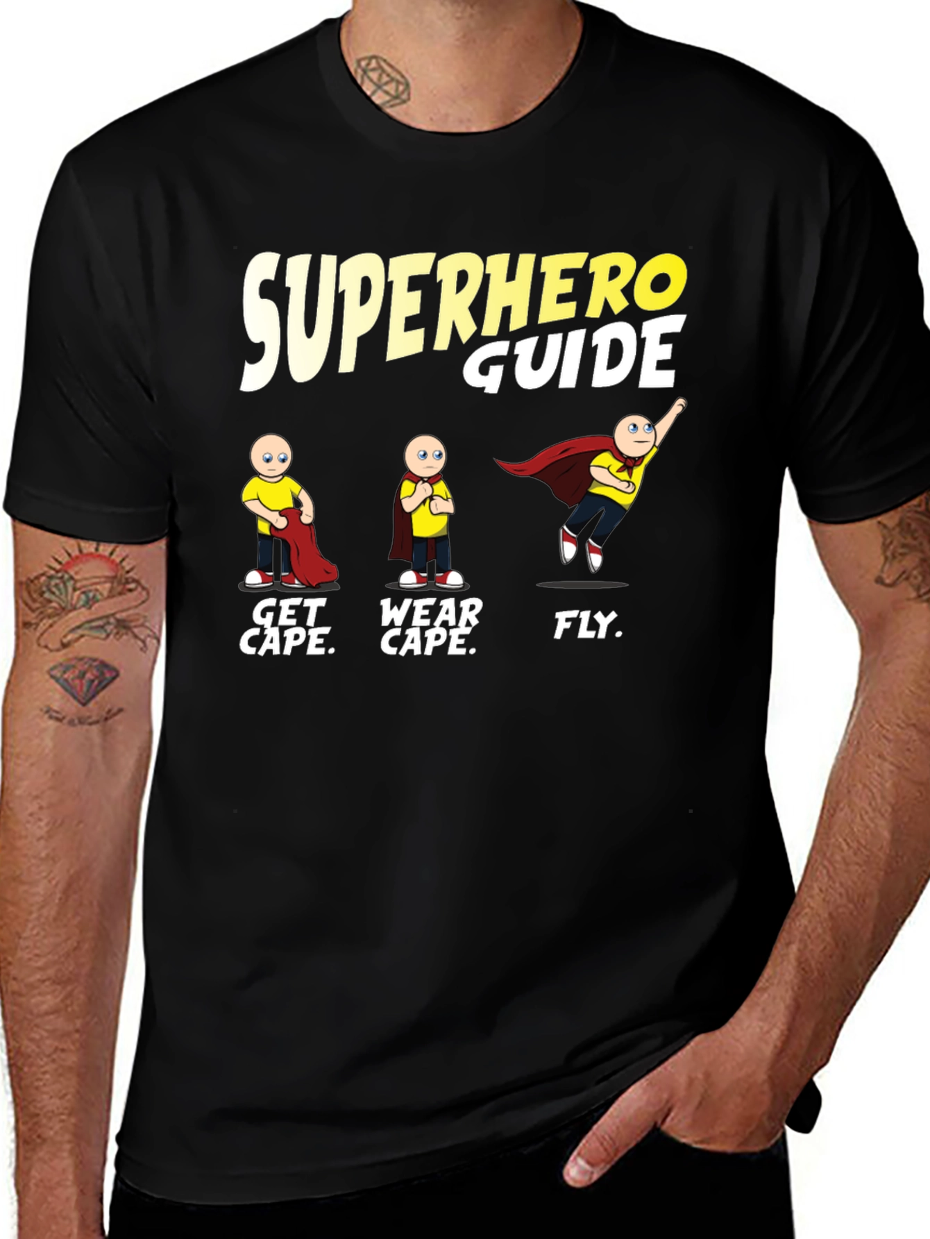 Superhero Guide Black T-Shirt