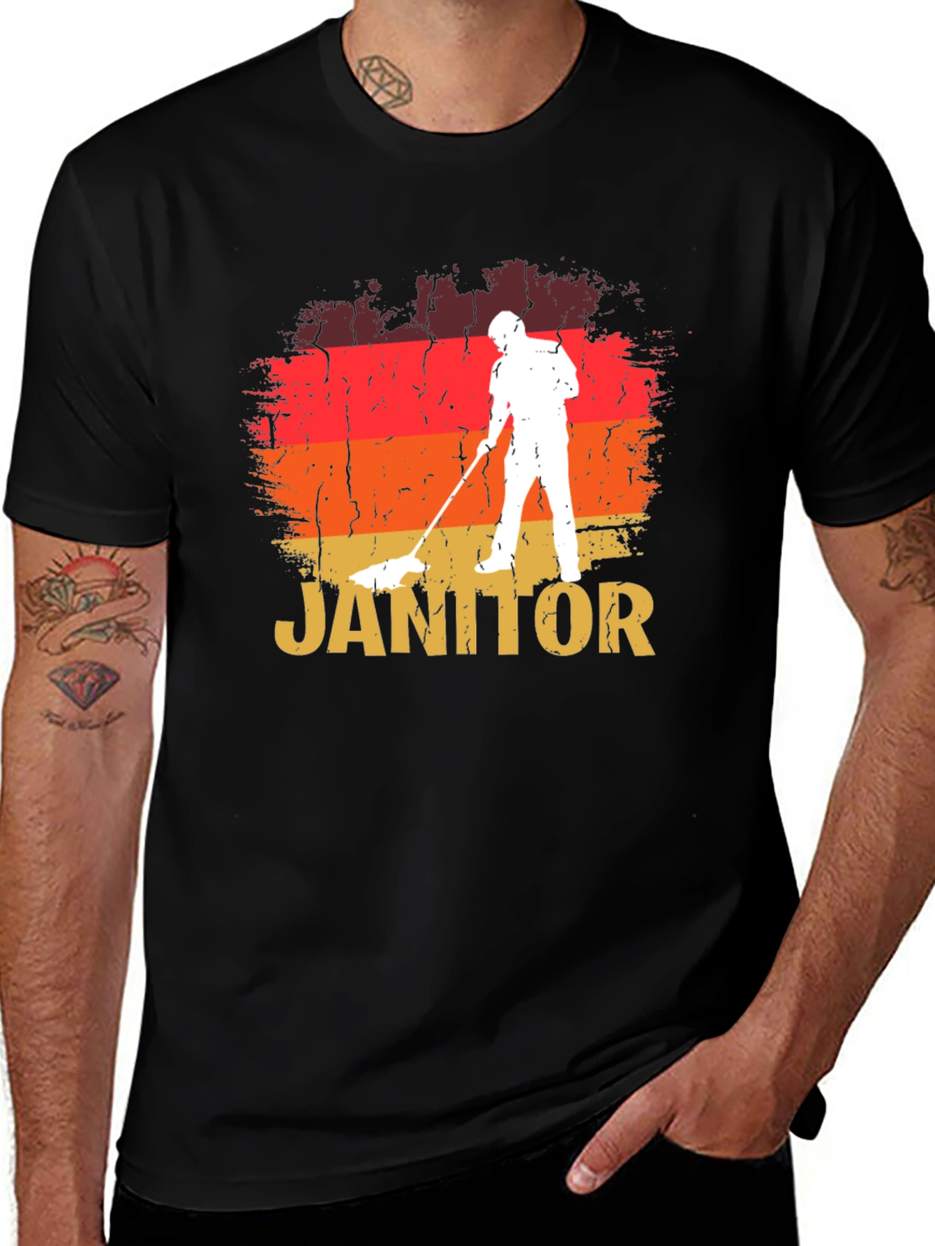 Retro Janitor T-Shirt - Cleaning Crew Apparel