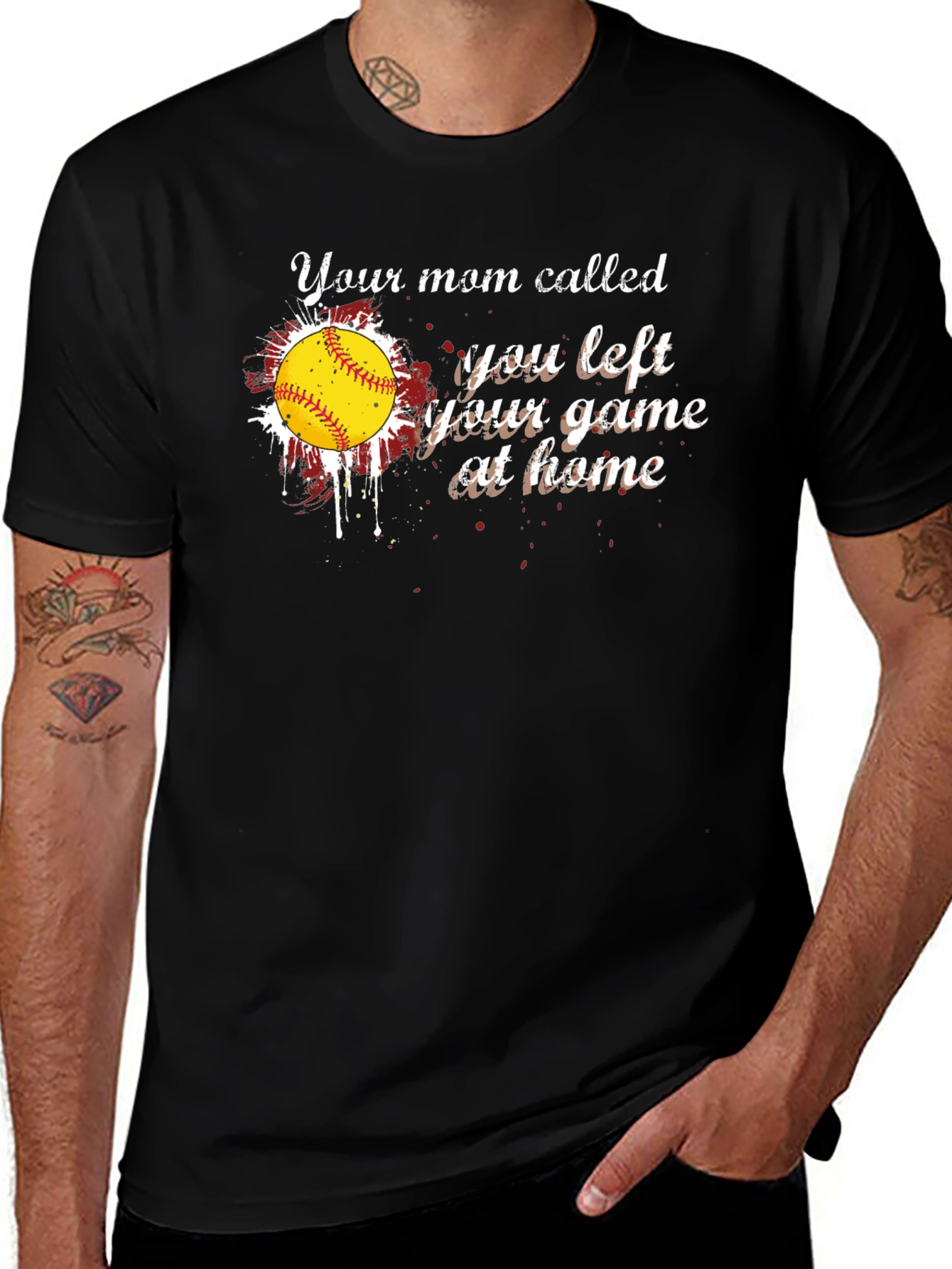 Variant 2 of Your Mom Called - Softball Graphic T-Shirt