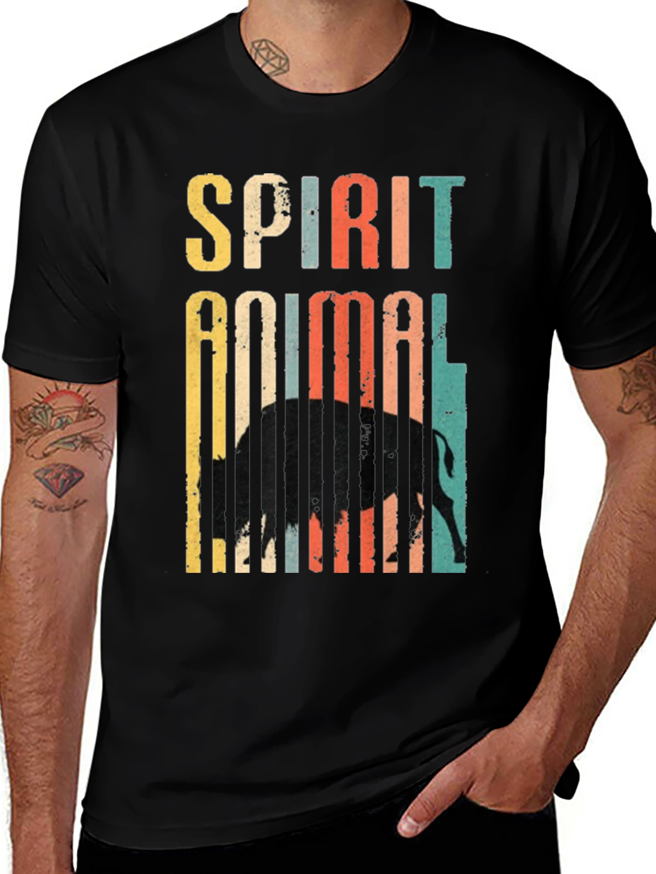 Variant 12 of Spirit Animal Buffalo Retro T-Shirt