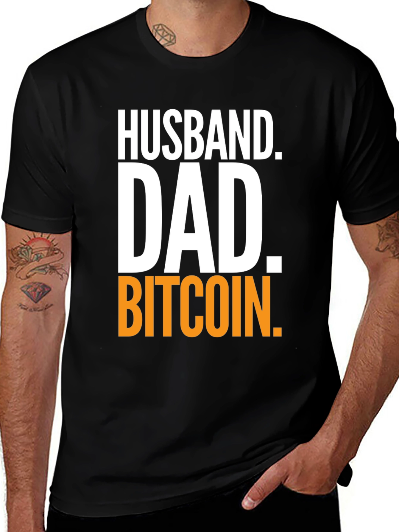 Variant 11 of Husband Dad Bitcoin T-Shirt - Crypto Tee for Men