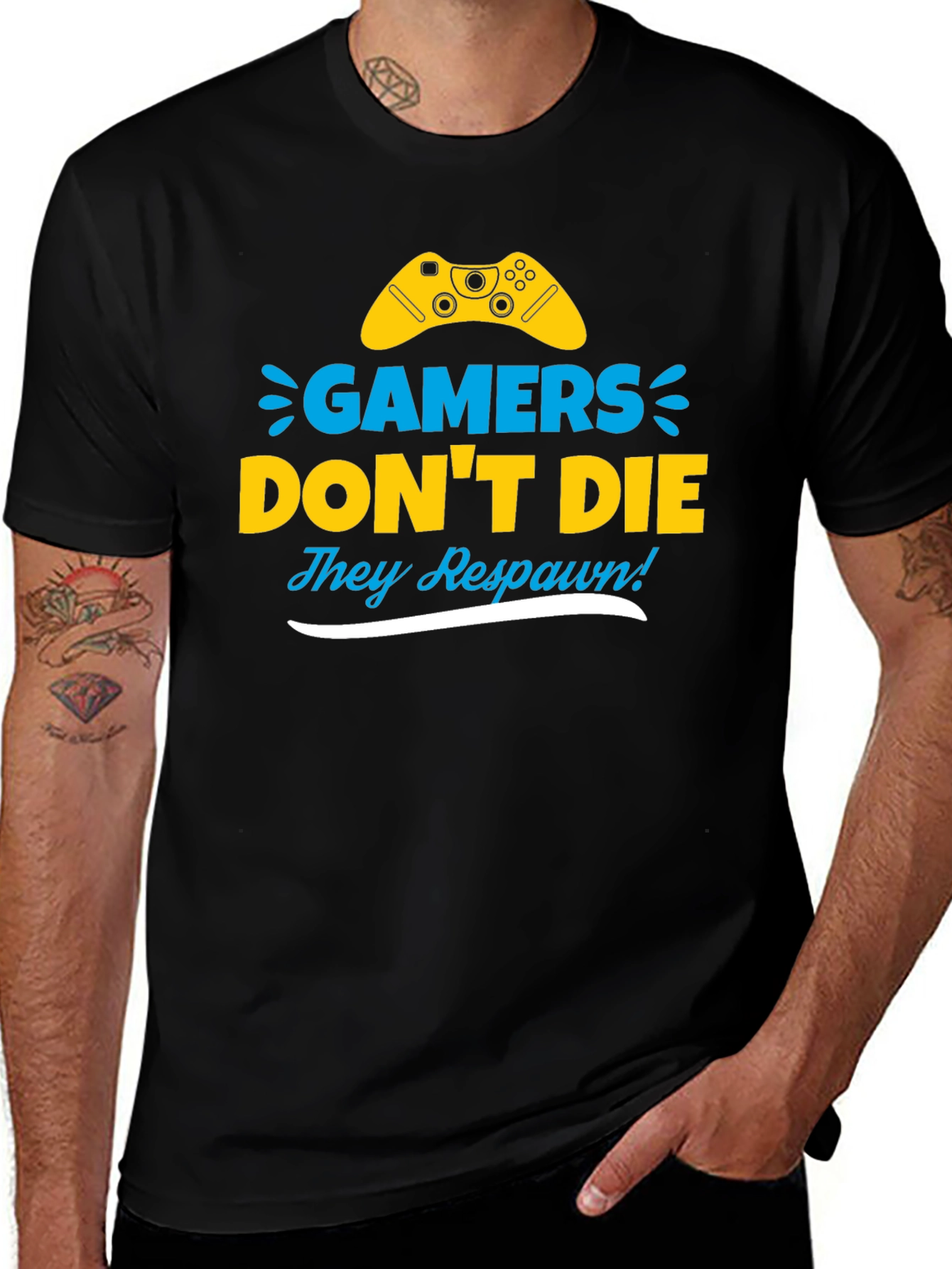 Variant 5 of Gamers Don't Die, They Respawn! Novelty T-Shirt