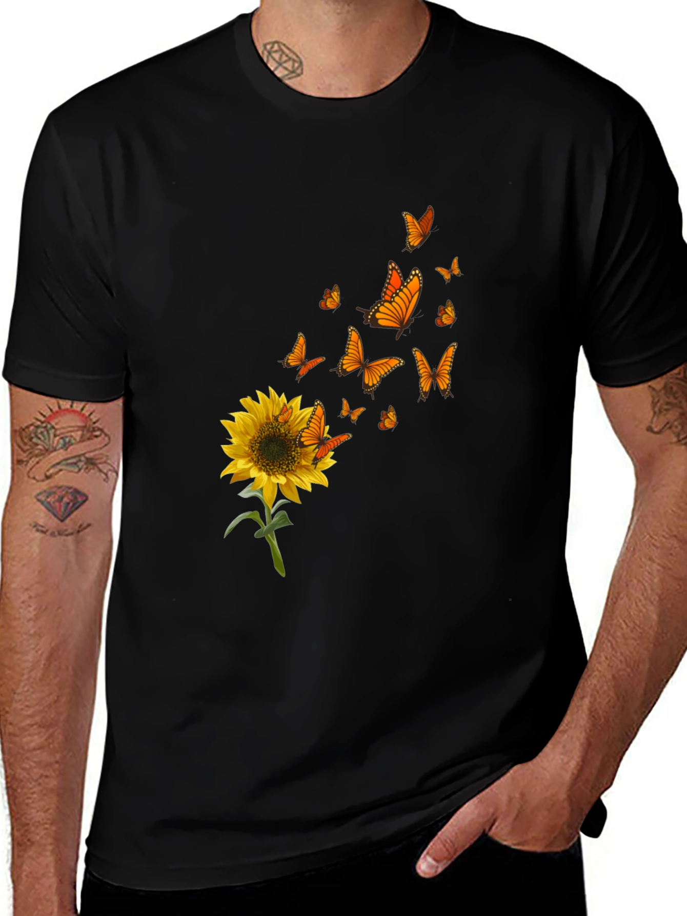 Variant 26 of Sunflower Butterfly Graphic Tee