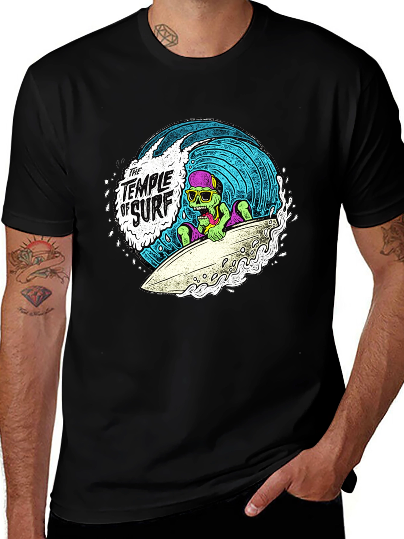 Variant 18 of Temple of Surf Zombie T-Shirt - Black Cotton Tee