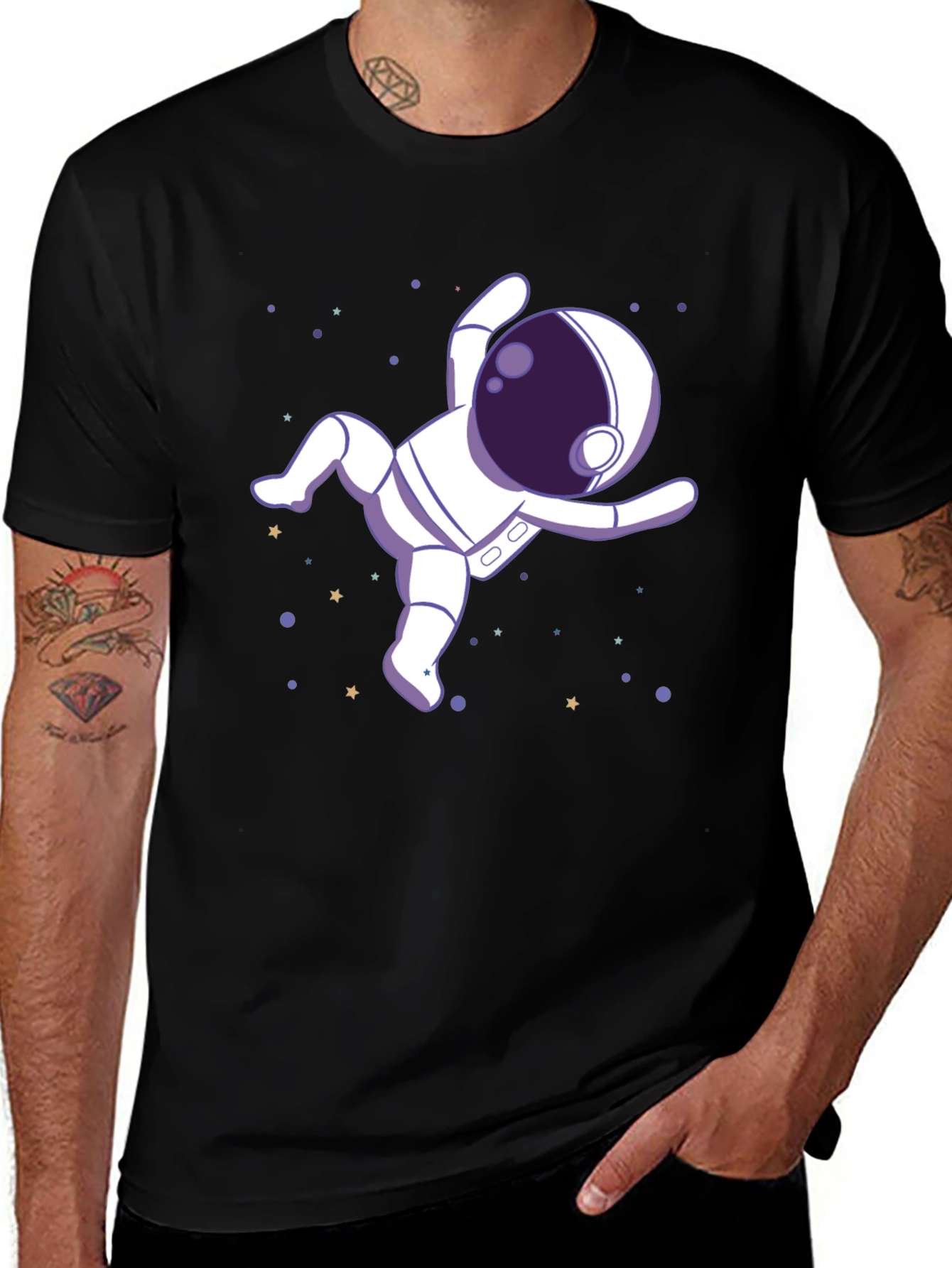 Variant 28 of Astronaut in Space Graphic Tee - Black