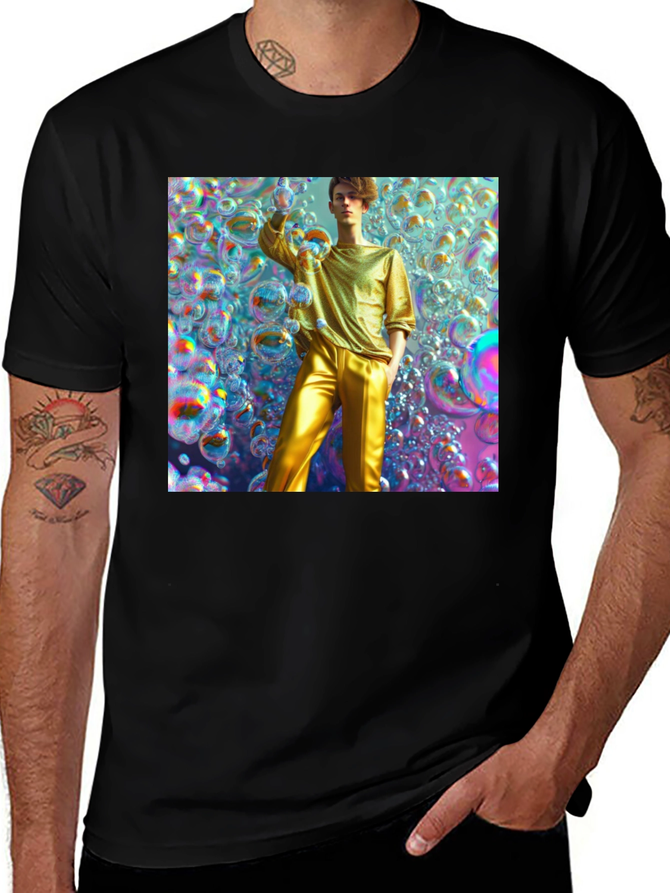 Variant 9 of Bubble Portrait Tee - Unique Graphic T-Shirt