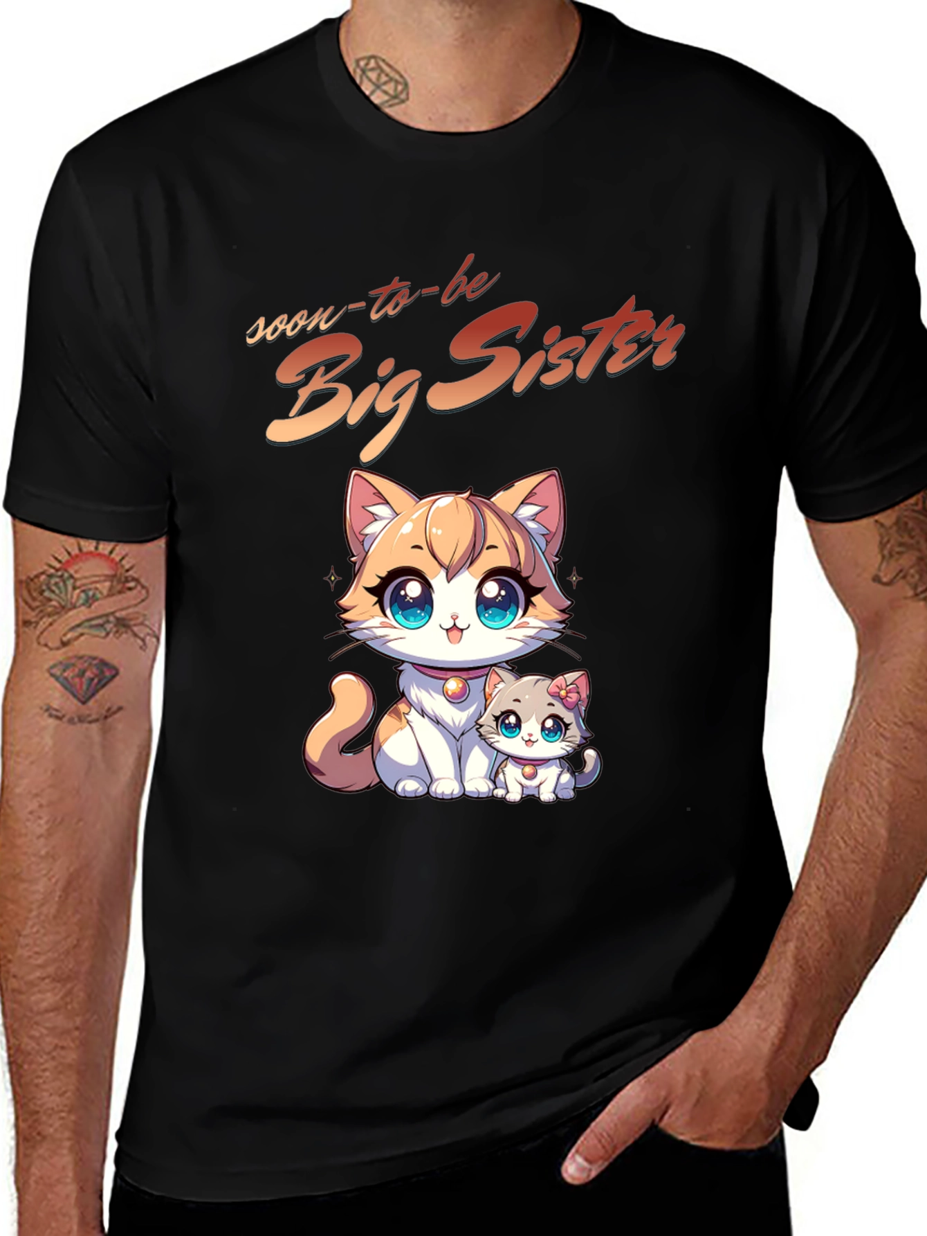 Soon-to-Be Big Sister Cute Cats Graphic Tee